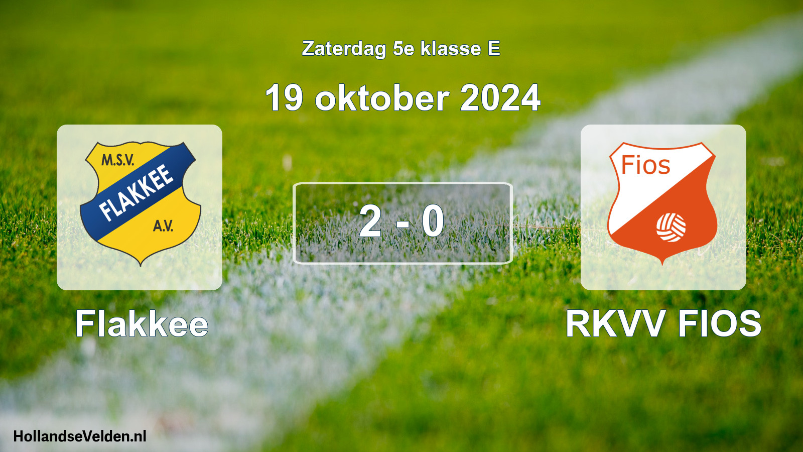 Total number of matches played: Flakkee - RKVV FIOS 2 - 0 (19 October 2024)