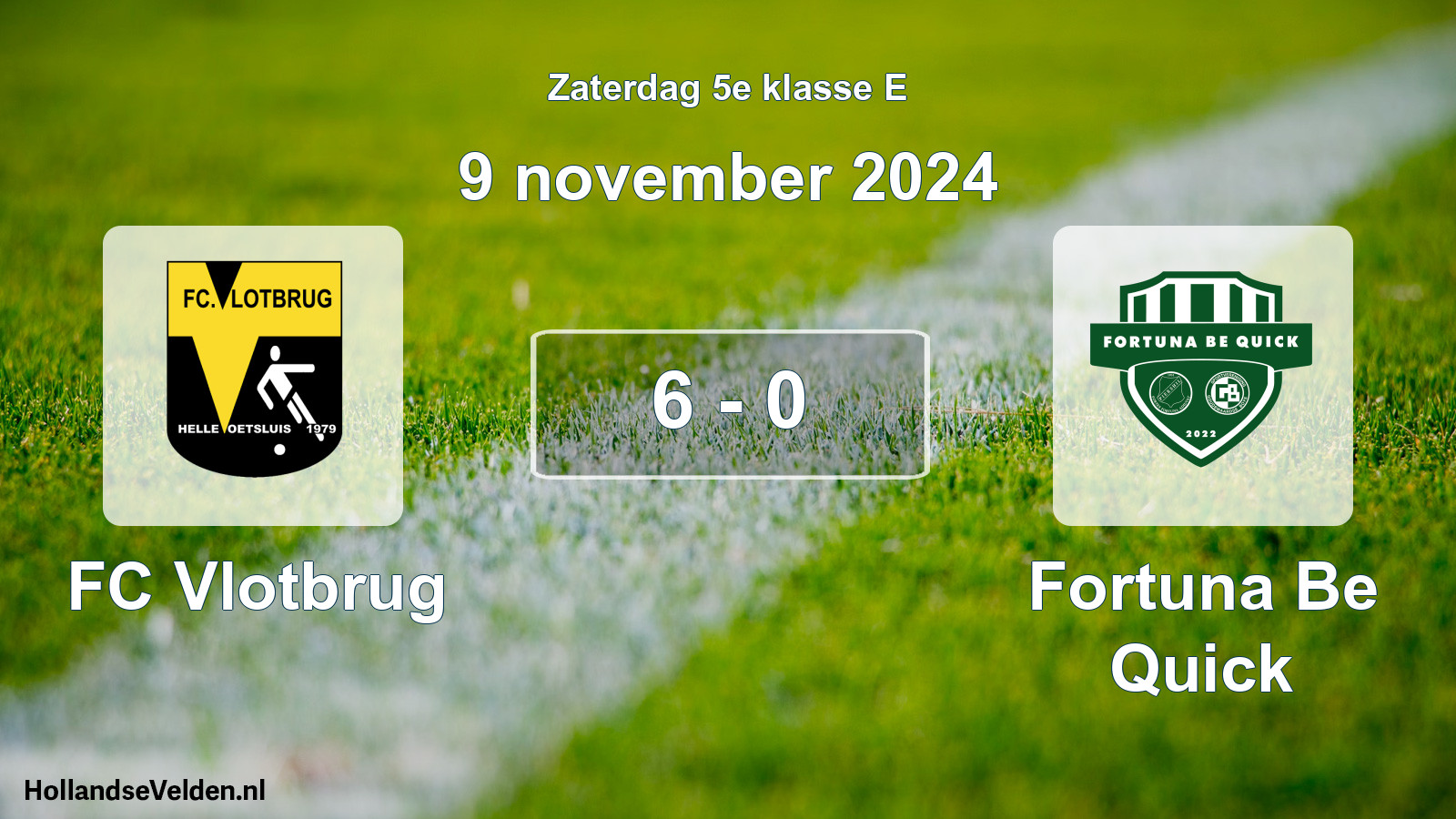 Total number of matches played: FC Vlotbrug - Fortuna Be Quick 6 - 0 (9 November 2024)