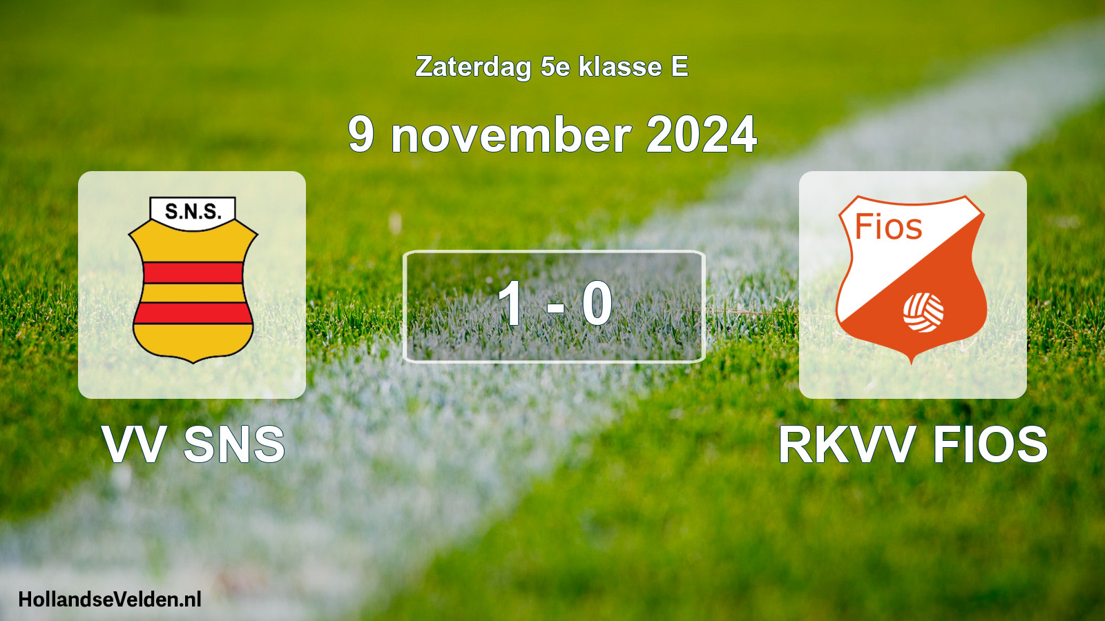 Total number of matches played: VV SNS - RKVV FIOS 1 - 0 (9 November 2024)