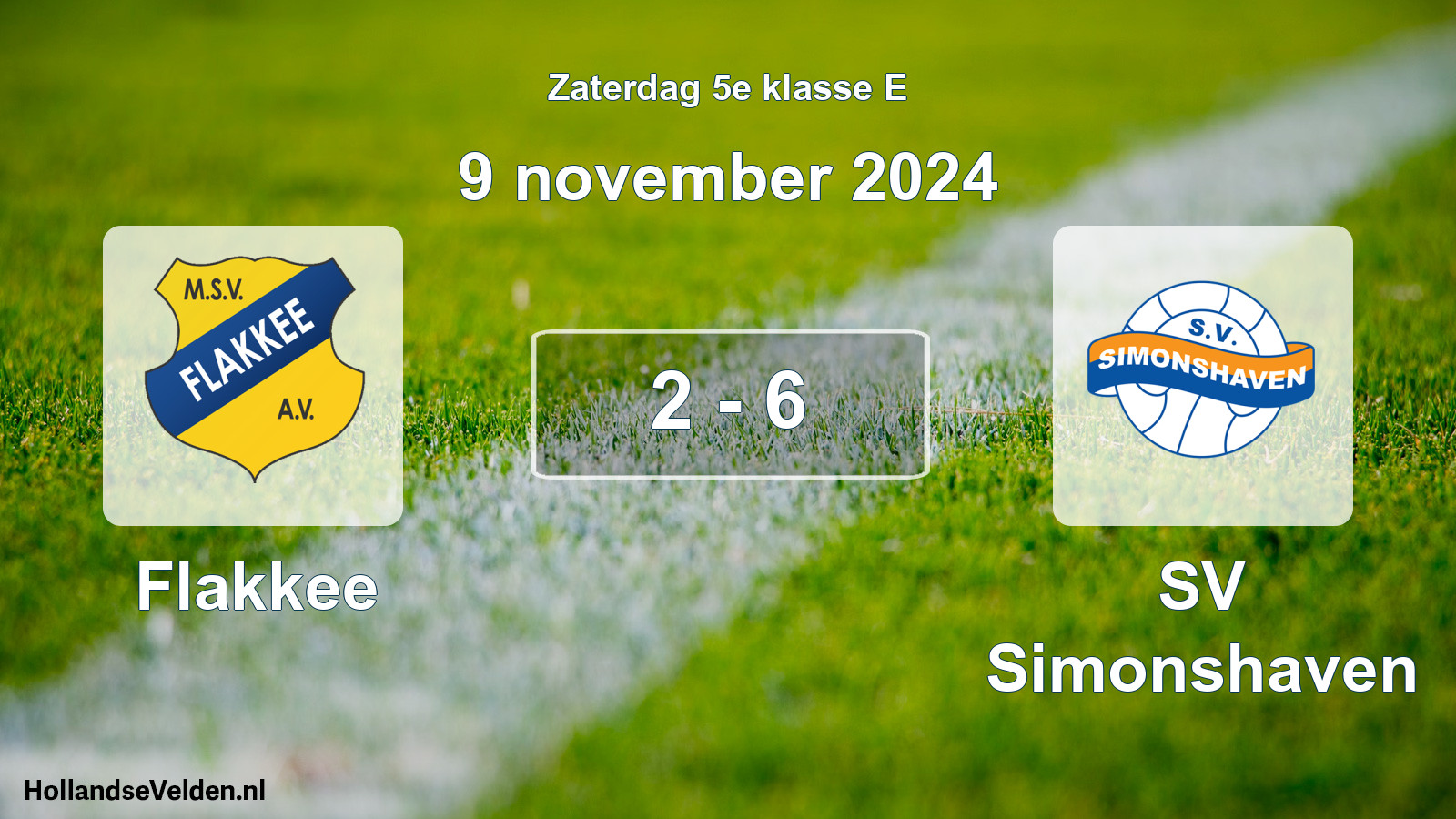 Total number of matches played: Flakkee - SV Simonshaven 2 - 6 (9 November 2024)