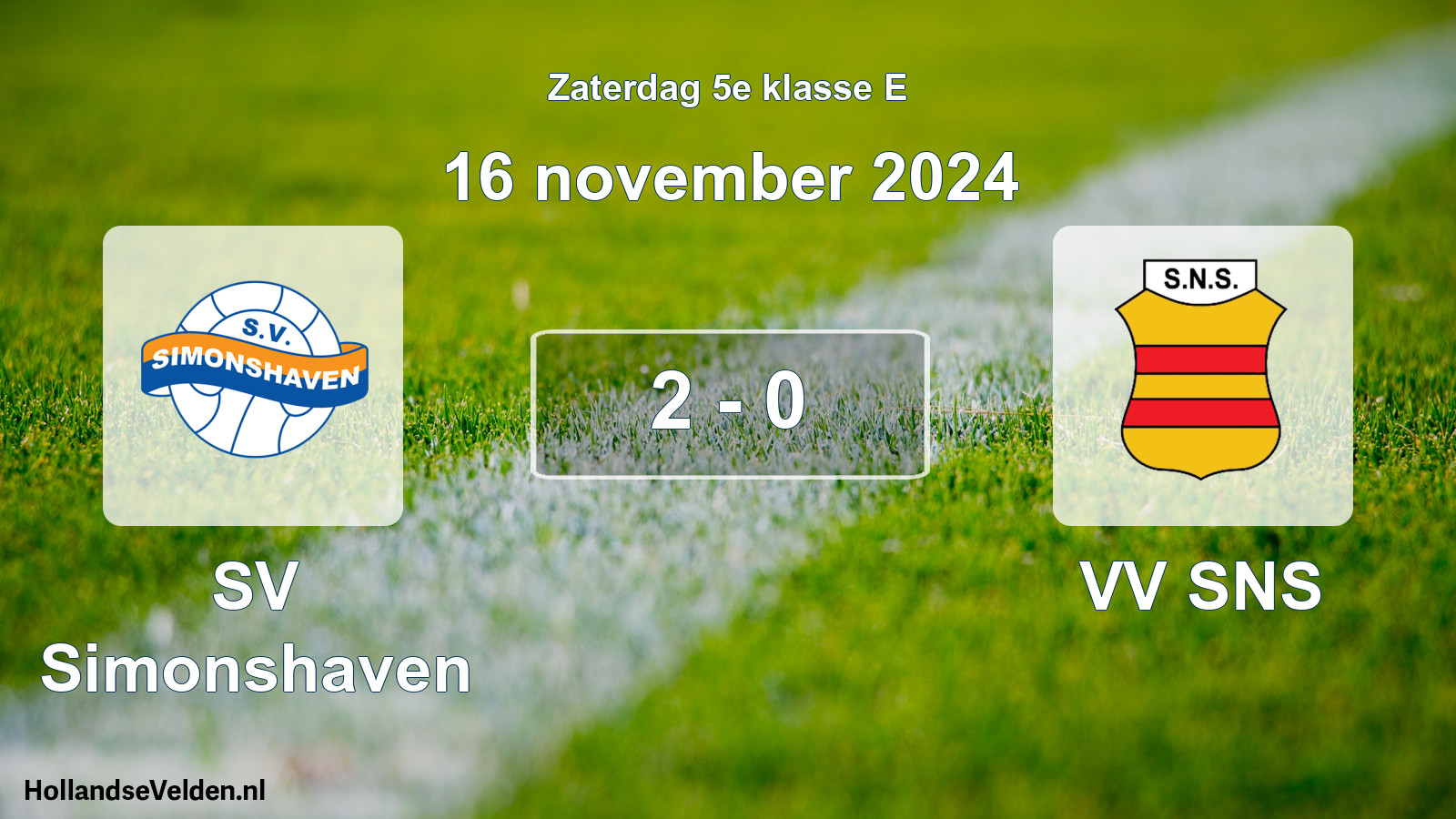 Total number of matches played: SV Simonshaven - VV SNS 2 - 0 (16 November 2024)