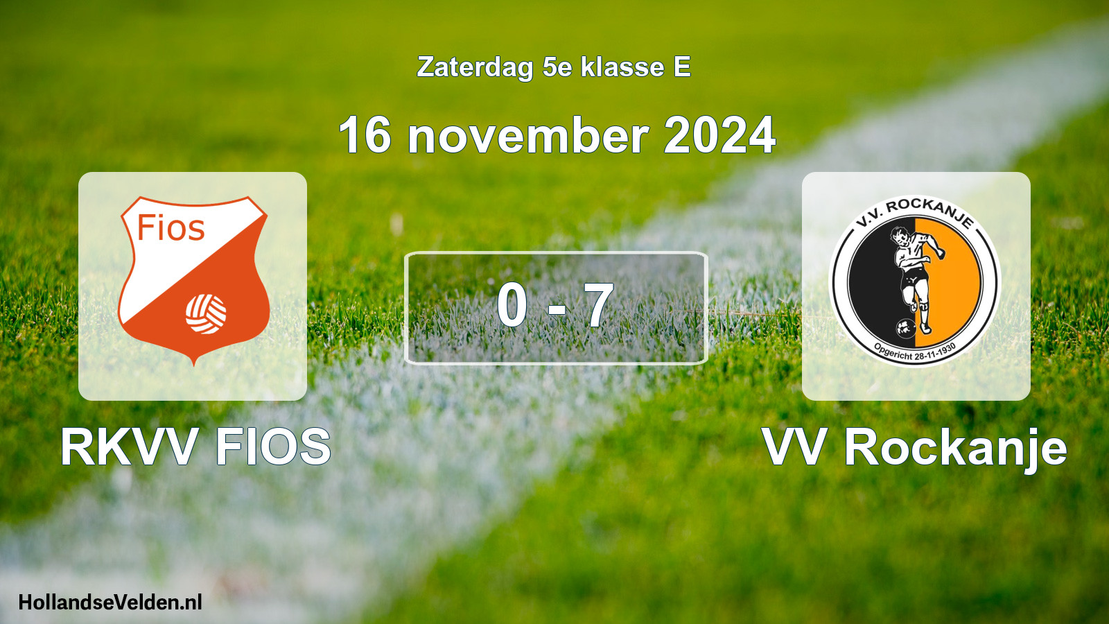 Total number of matches played: RKVV FIOS - VV Rockanje 0 - 7 (16 November 2024)