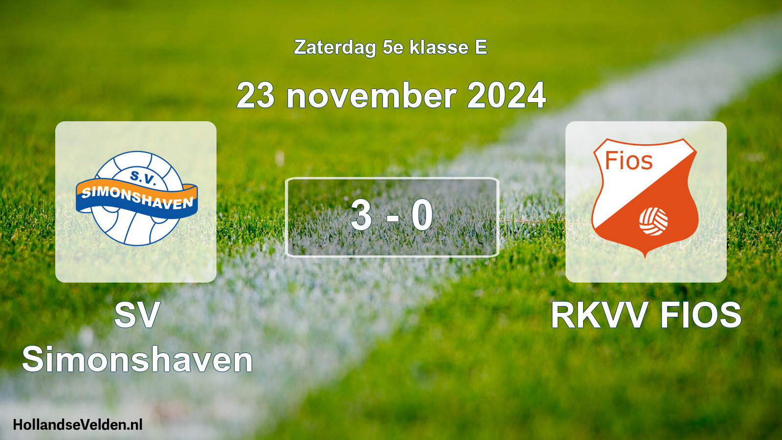 Total number of matches played: SV Simonshaven - RKVV FIOS 3 - 0 (23 November 2024)