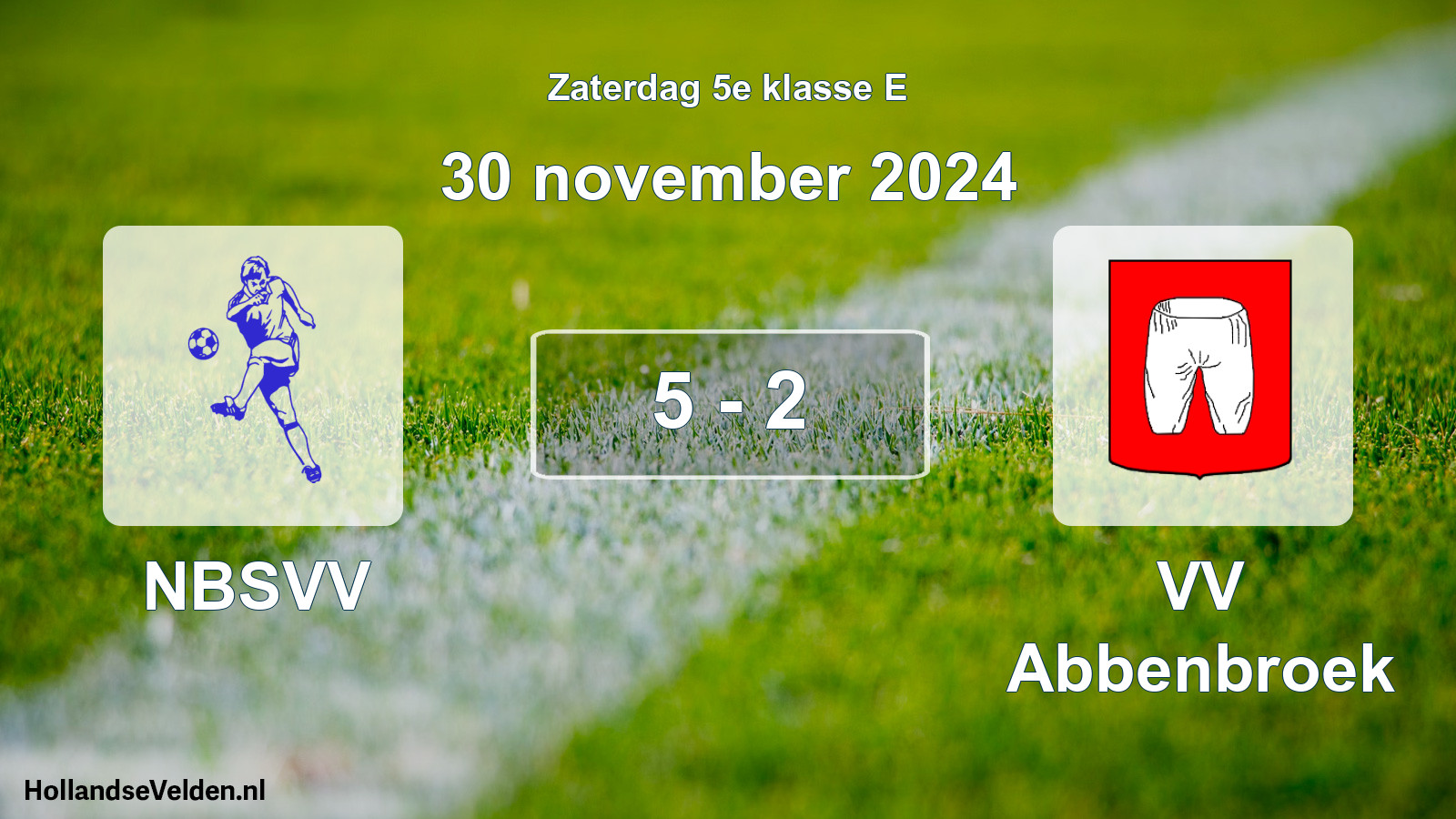 Total number of matches played: NBSVV - VV Abbenbroek 5 - 2 (30 November 2024)