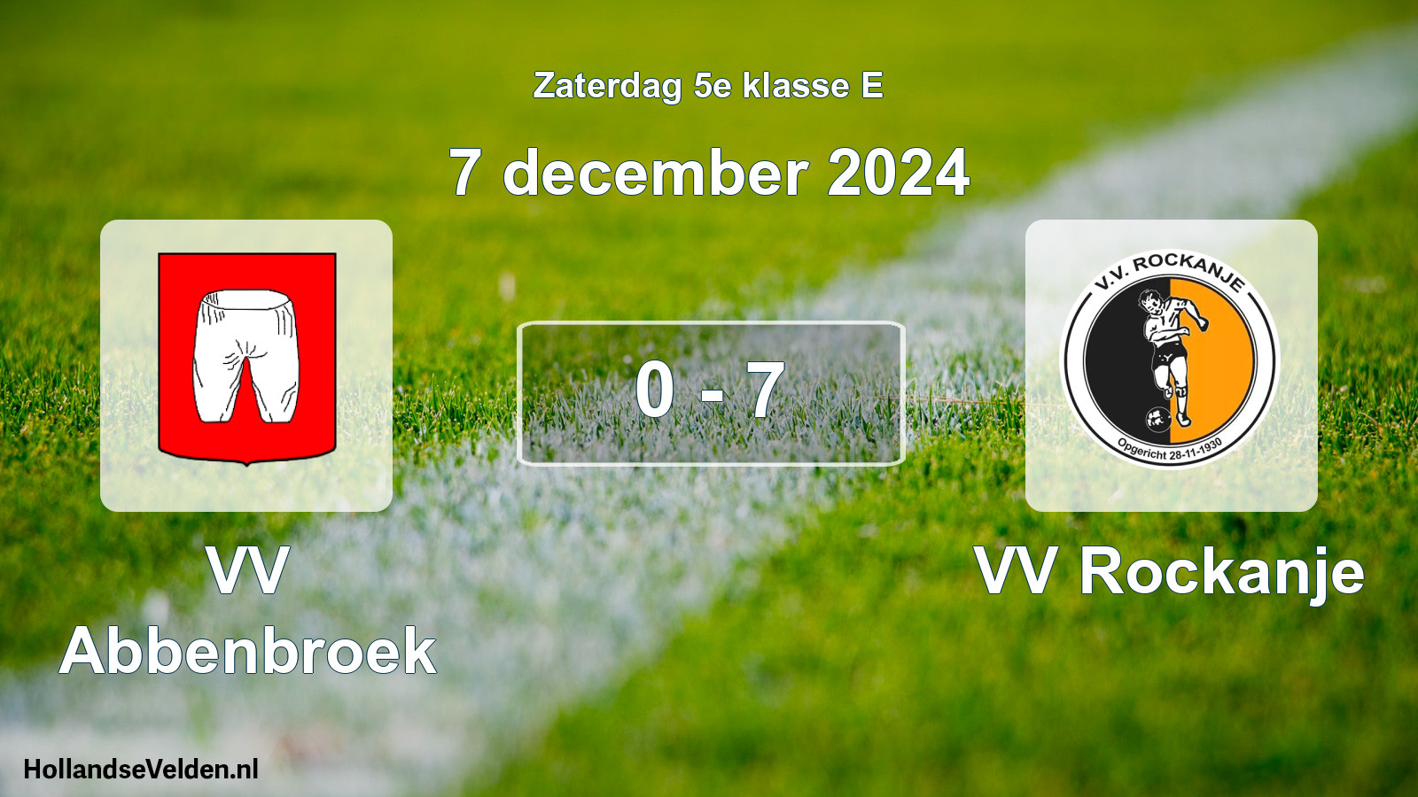 Total number of matches played: VV Abbenbroek - VV Rockanje 0 - 7 (7 December 2024)