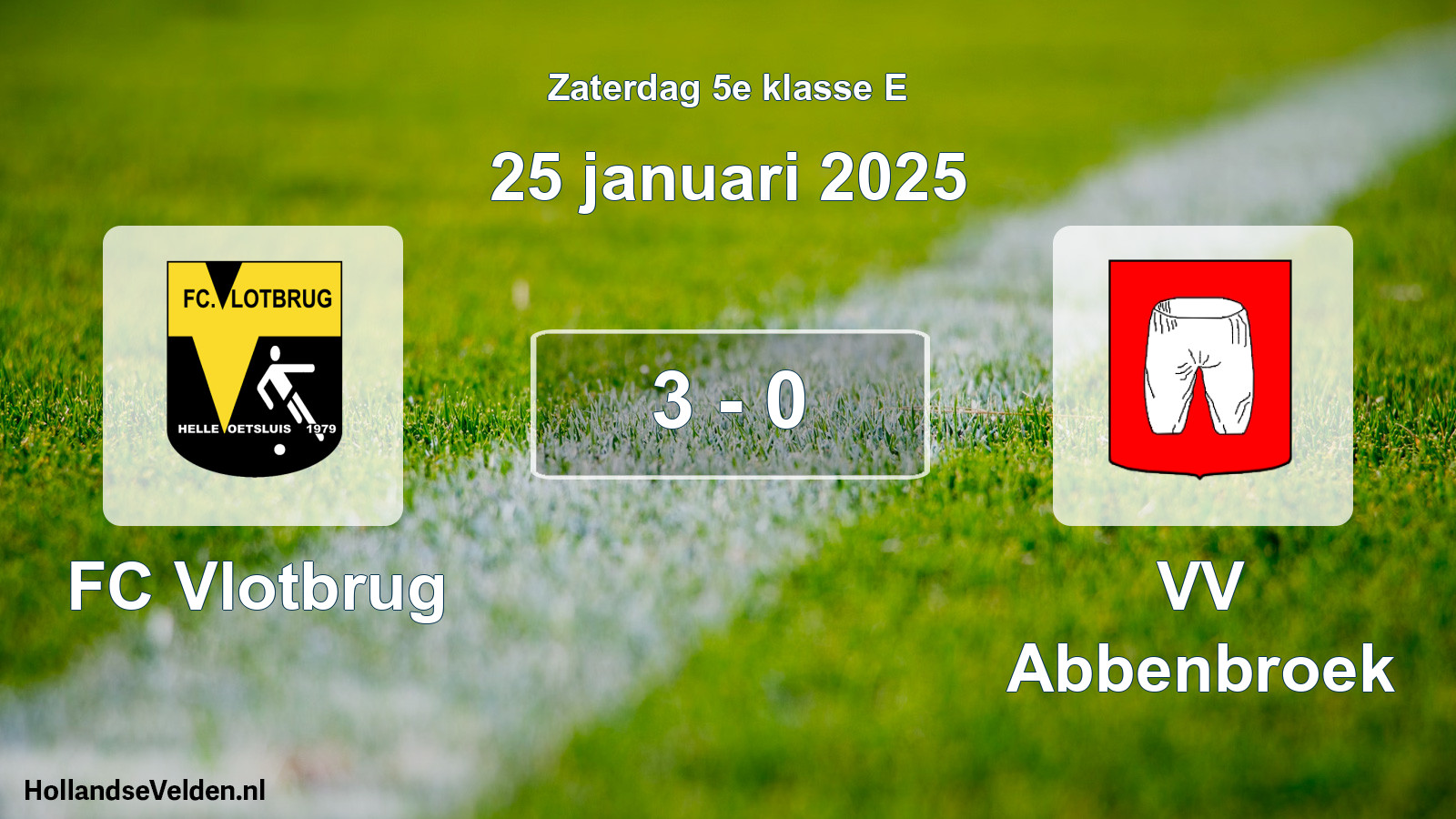Total number of matches played: FC Vlotbrug - VV Abbenbroek 3 - 0 (25 January 2025)