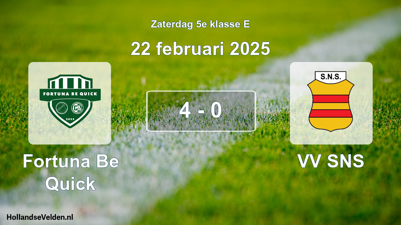 Total number of matches played: Fortuna Be Quick - VV SNS 4 - 0 (22 February 2025)