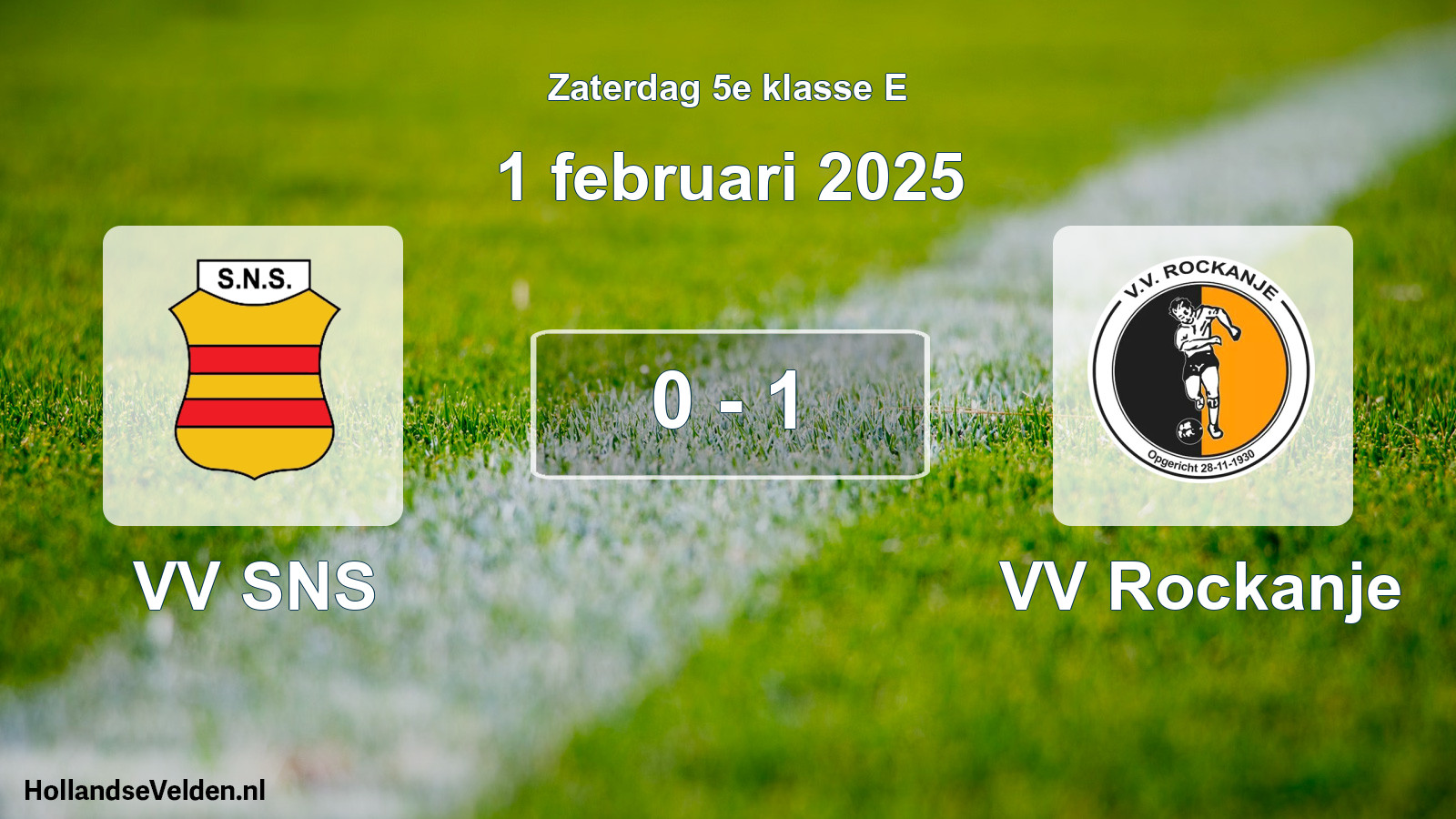 Total number of matches played: VV SNS - VV Rockanje 0 - 1 (1 February 2025)