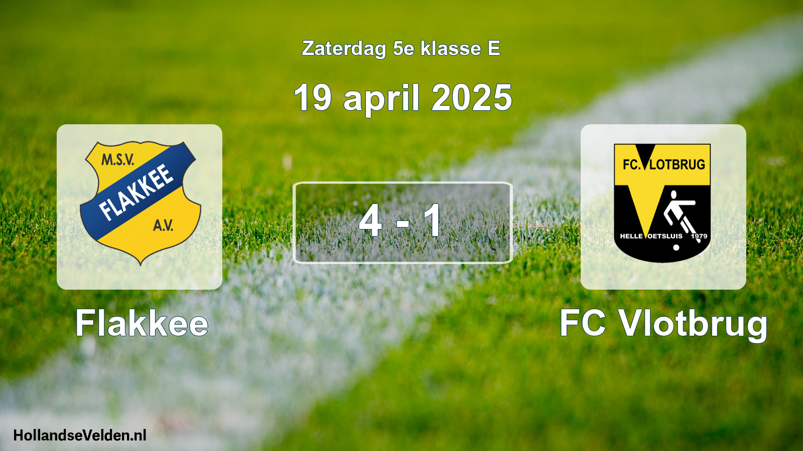 Total number of matches played: Flakkee - FC Vlotbrug 4 - 1 (19 April 2025)
