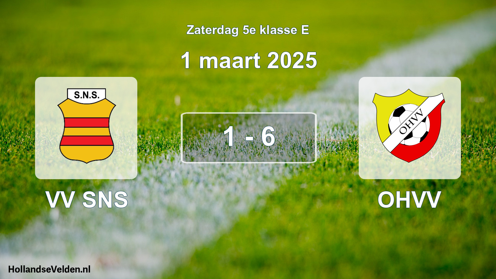 Total number of matches played: VV SNS - OHVV 1 - 6 (1 March 2025)