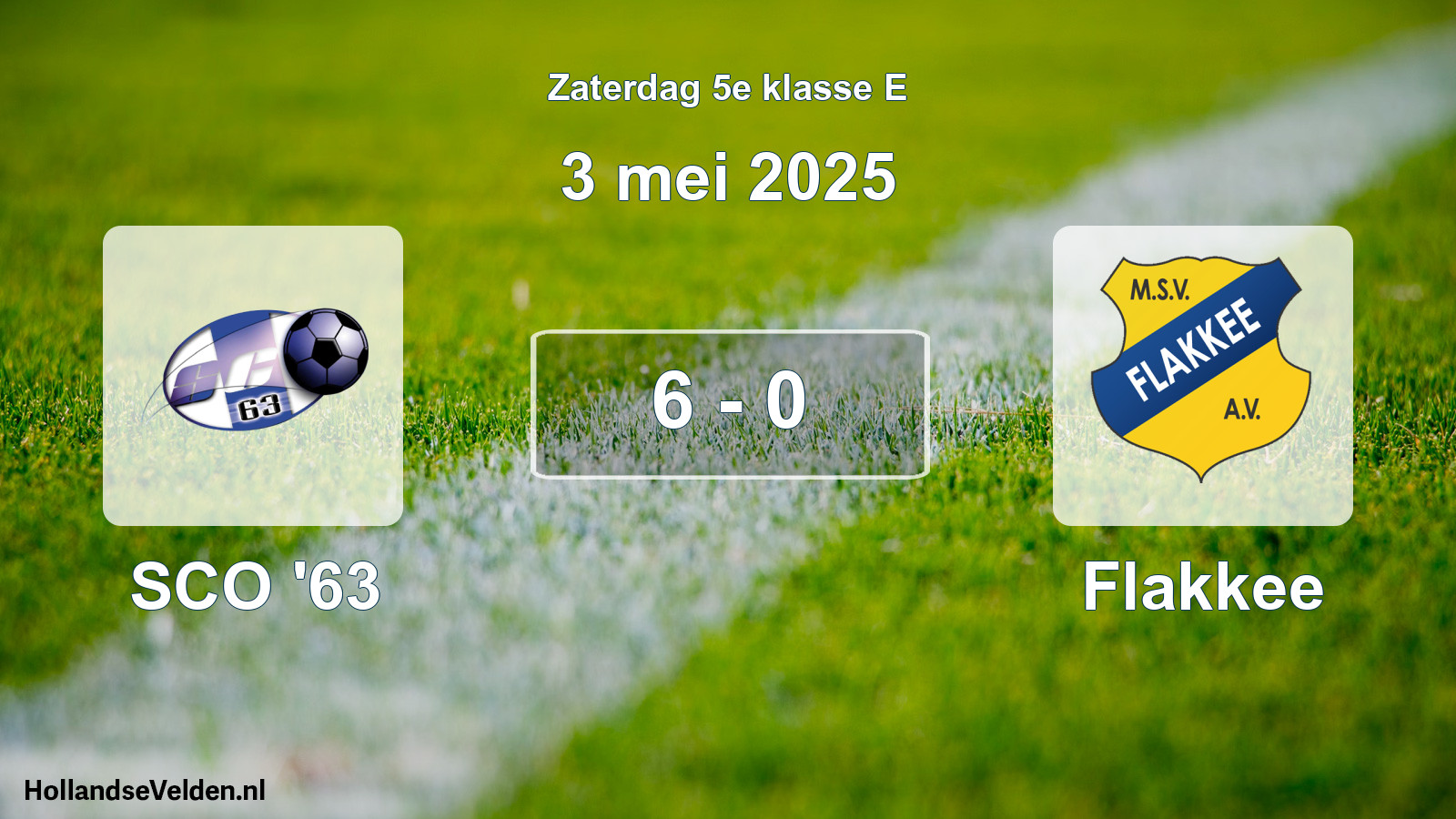 Total number of matches played: SCO '63 - Flakkee 6 - 0 (3 May 2025)