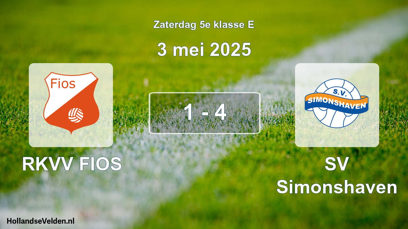 Total number of matches played: RKVV FIOS - SV Simonshaven 1 - 4 (3 May 2025)