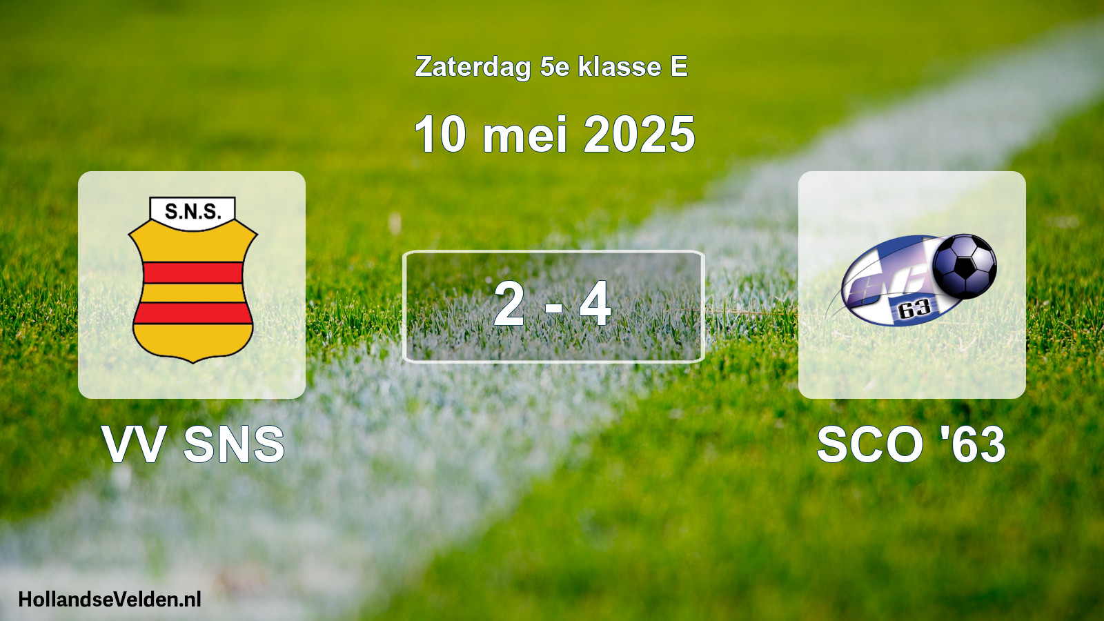 Total number of matches played: VV SNS - SCO '63 2 - 4 (10 May 2025)