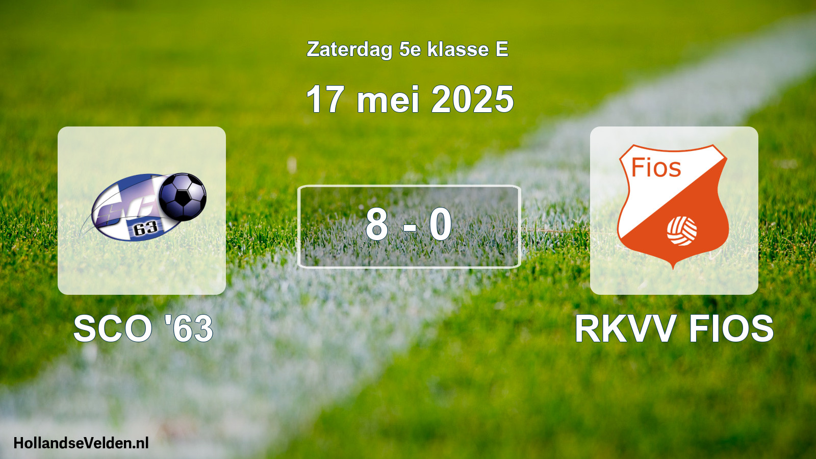 Total number of matches played: SCO '63 - RKVV FIOS 8 - 0 (17 May 2025)