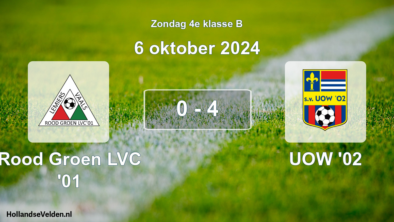 Total number of matches played: Rood Groen LVC '01 - UOW '02 0 - 4 (6 October 2024)