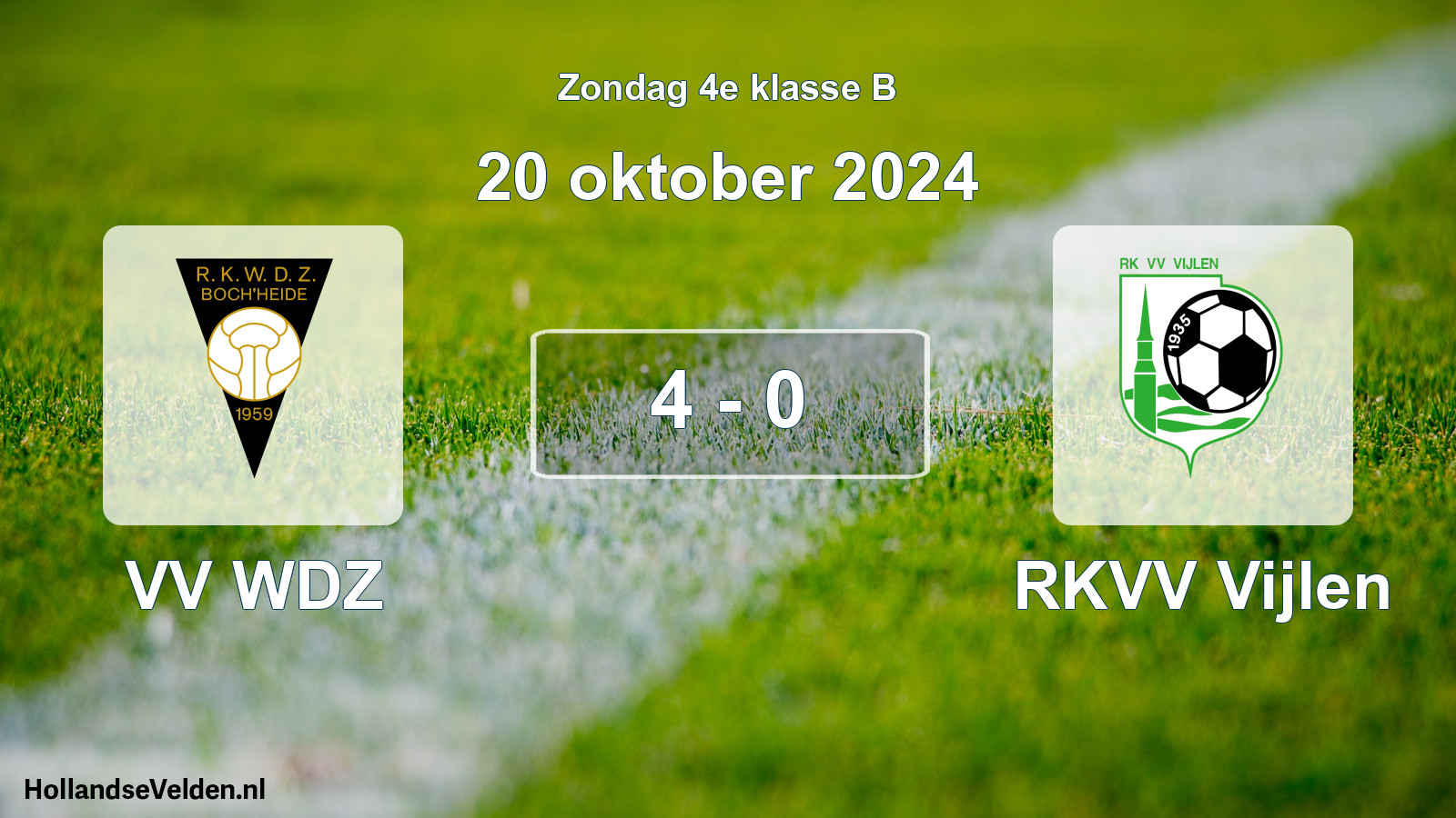 Total number of matches played: VV WDZ - RKVV Vijlen 4 - 0 (20 October 2024)