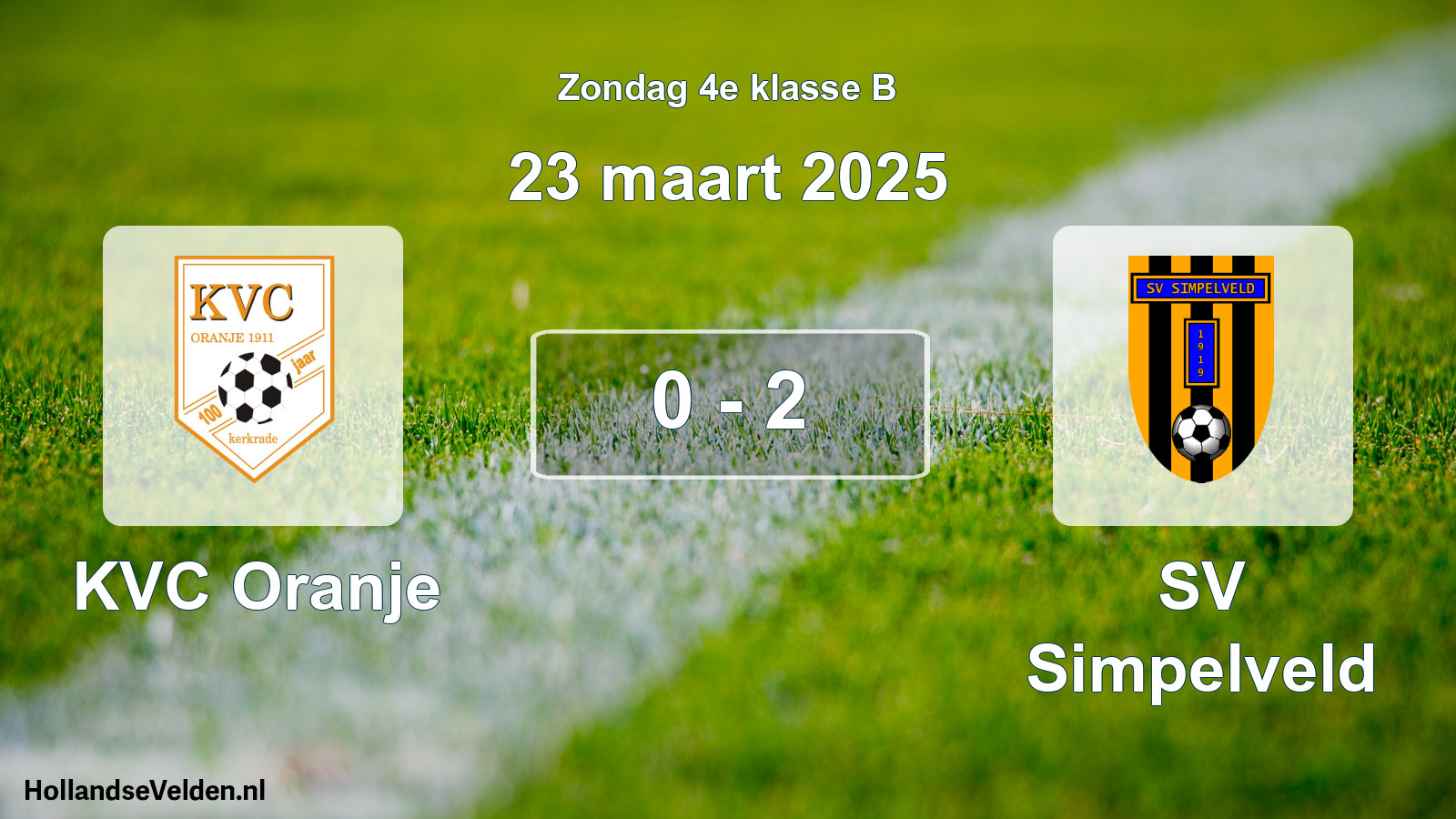 Total number of matches played: KVC Oranje - SV Simpelveld 0 - 2 (23 March 2025)
