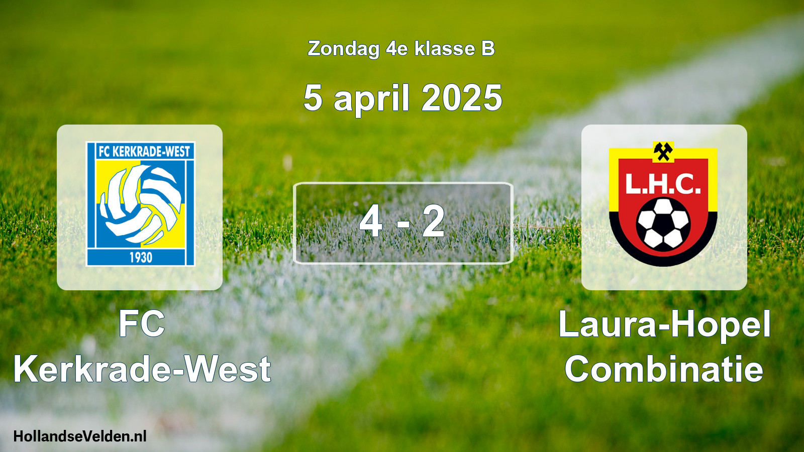 Total number of matches played: FC Kerkrade-West - Laura-Hopel Combinatie 4 - 2 (5 April 2025)