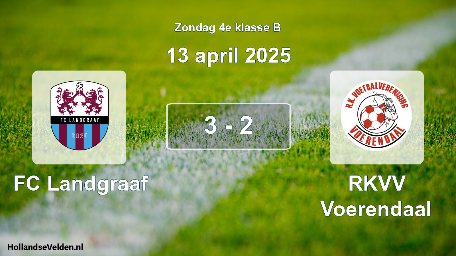 Total number of matches played: FC Landgraaf - RKVV Voerendaal 3 - 2 (13 April 2025)