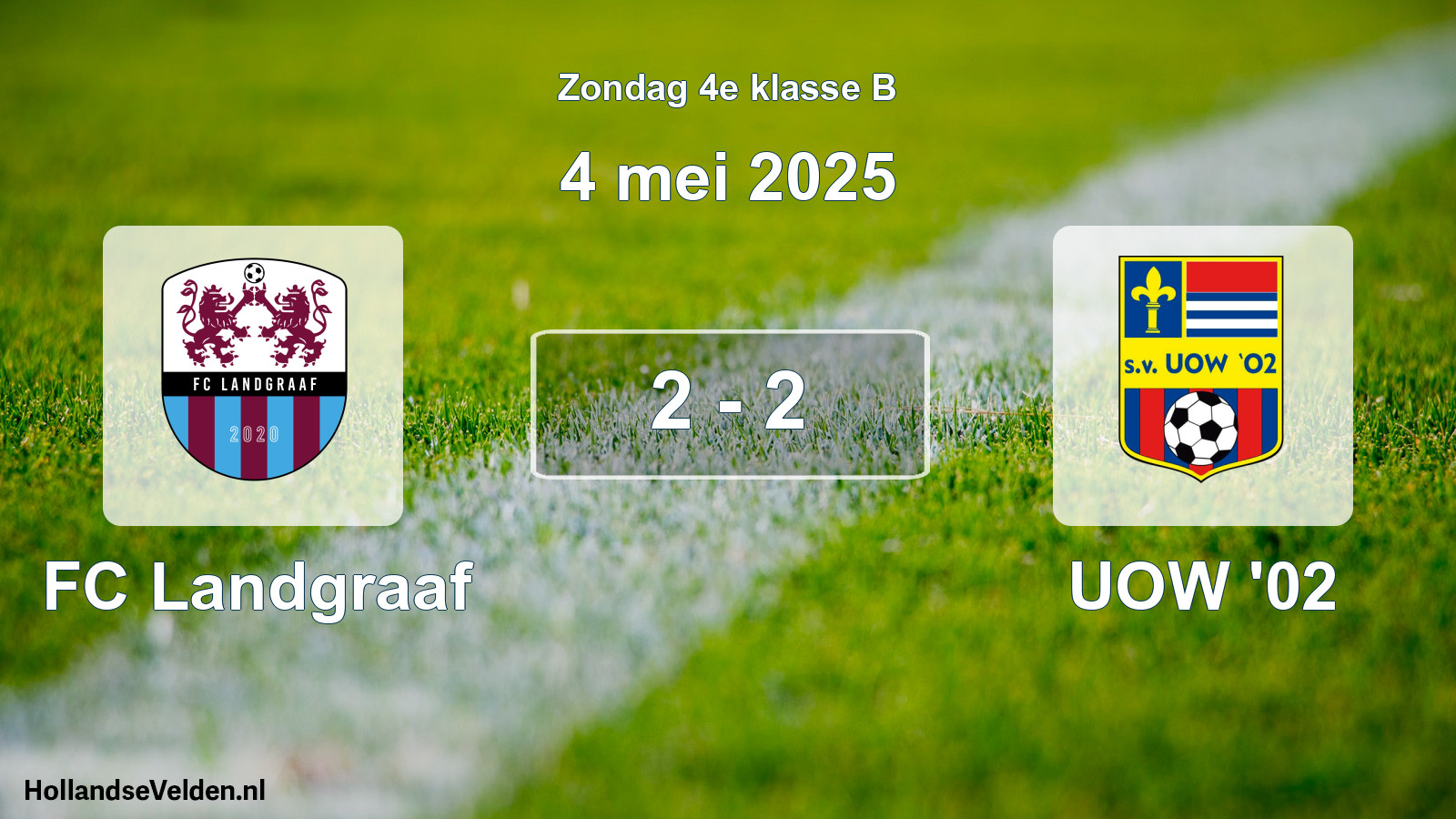 Total number of matches played: FC Landgraaf - UOW '02 2 - 2 (4 May 2025)