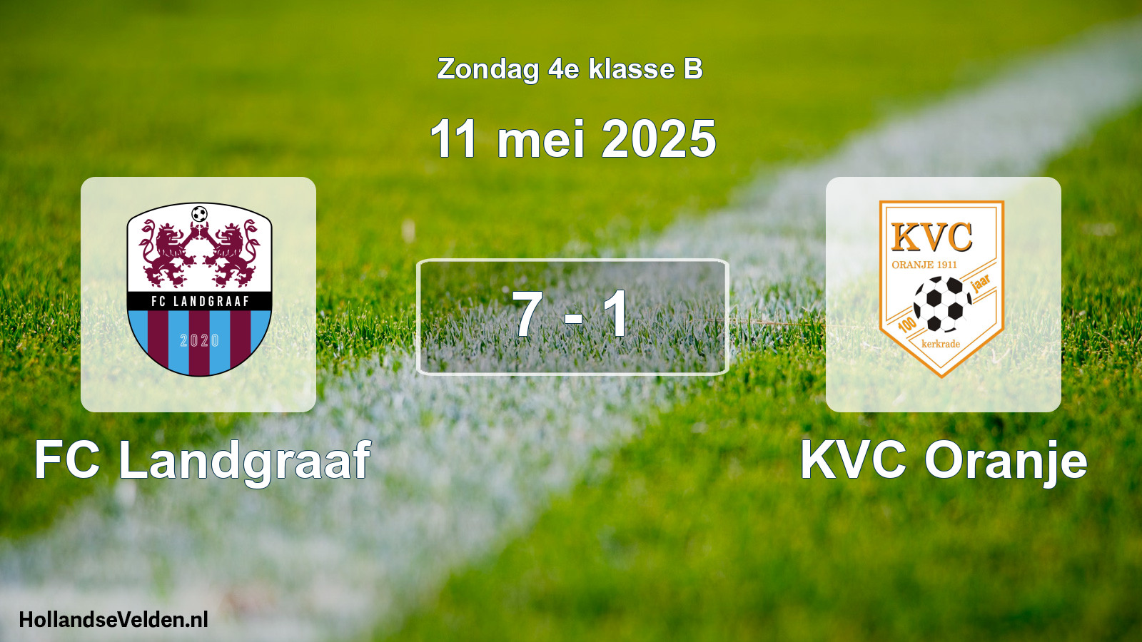 Total number of matches played: FC Landgraaf - KVC Oranje 7 - 1 (11 May 2025)