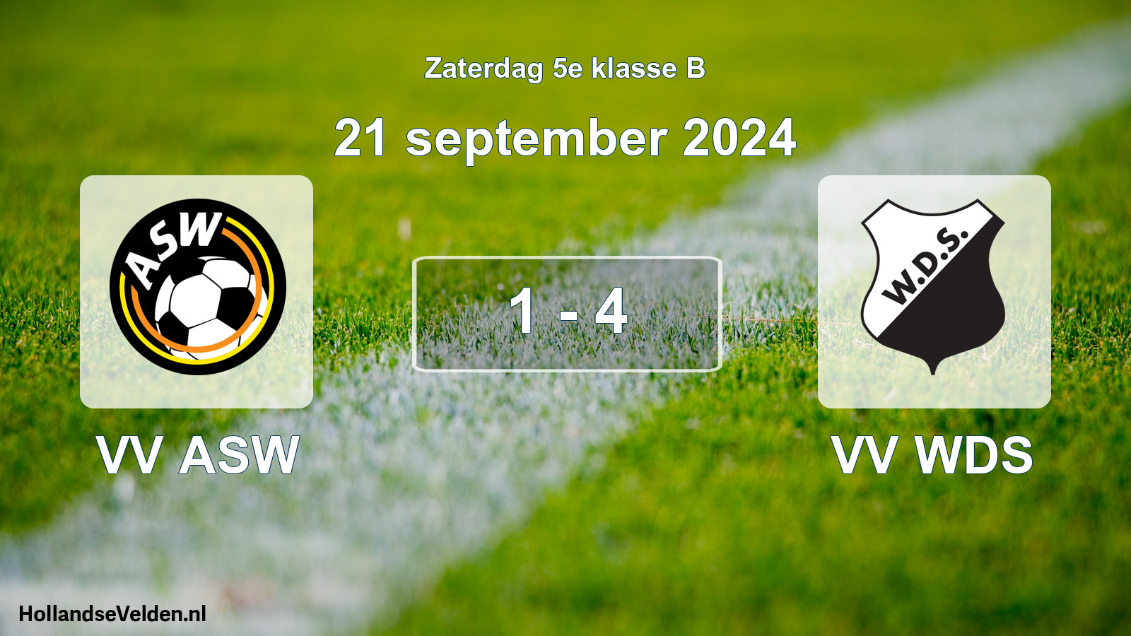 Total number of matches played: VV ASW - VV WDS 1 - 4 (21 September 2024)