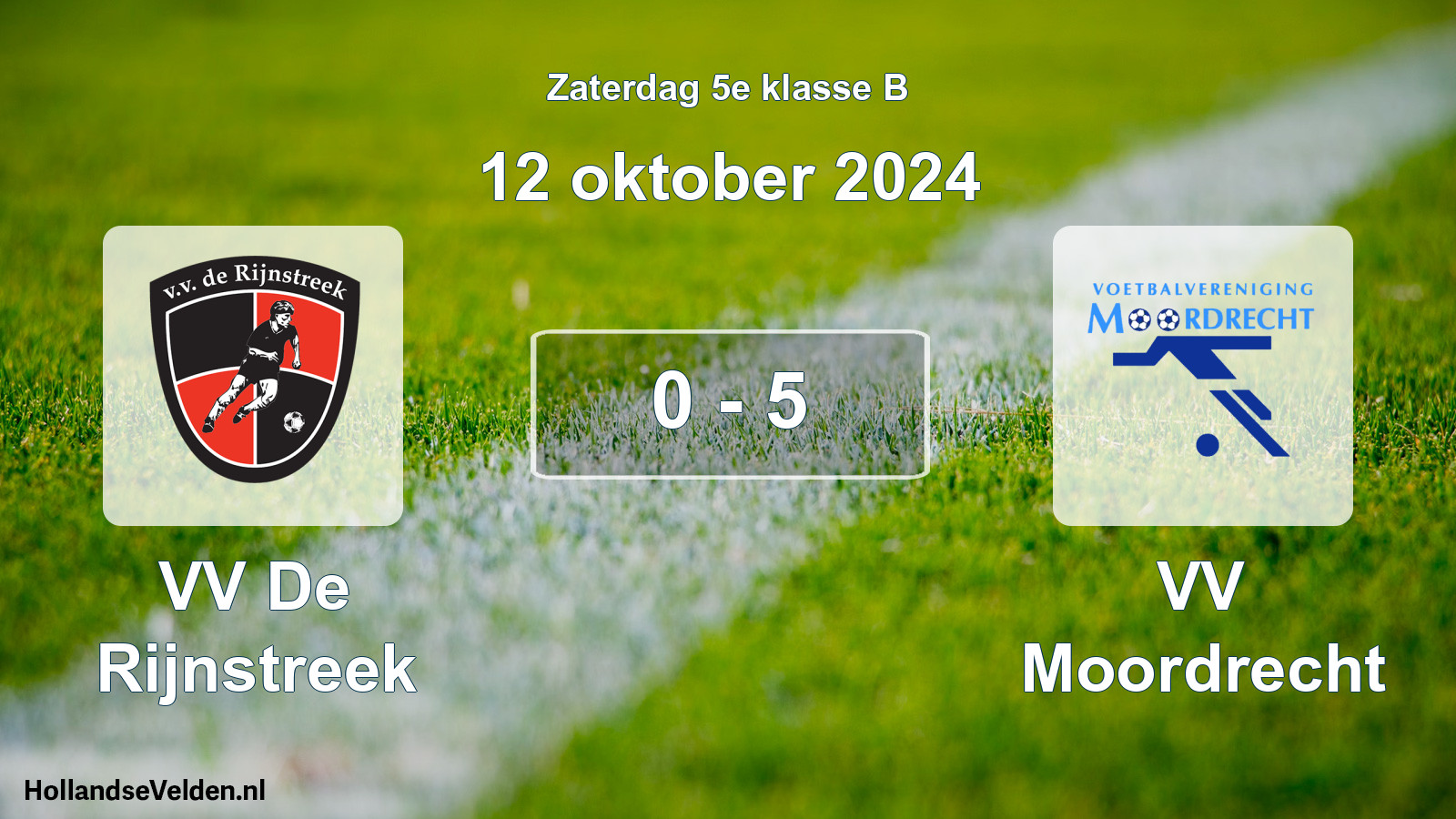 Total number of matches played: VV De Rijnstreek - VV Moordrecht 0 - 5 (12 October 2024)