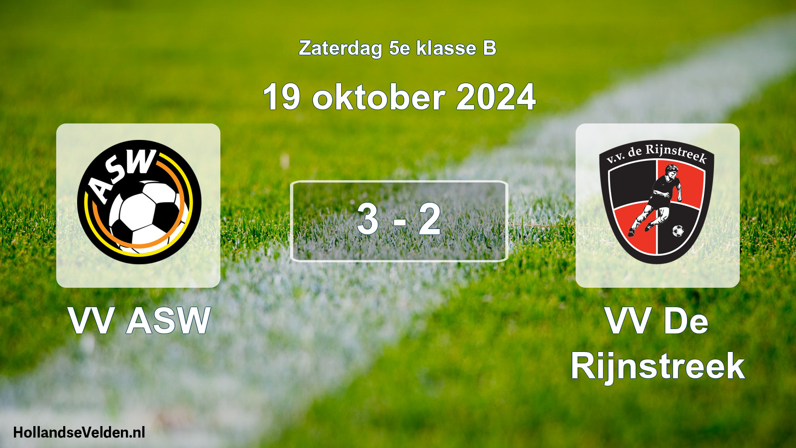 Total number of matches played: VV ASW - VV De Rijnstreek 3 - 2 (19 October 2024)