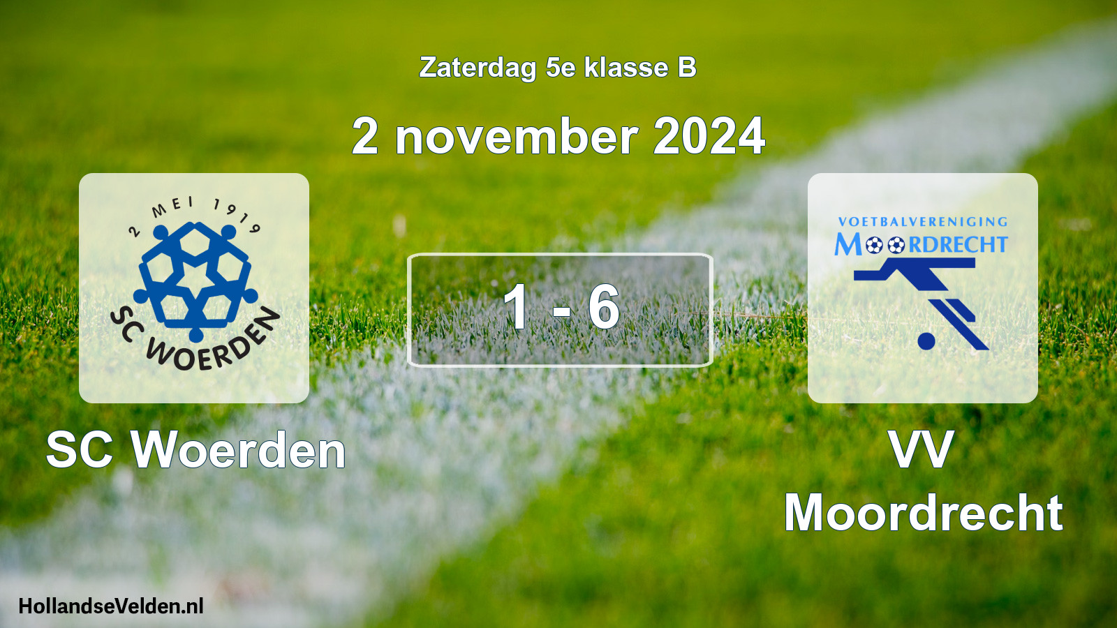 Total number of matches played: SC Woerden - VV Moordrecht 1 - 6 (2 November 2024)