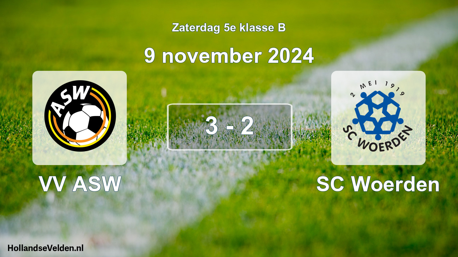 Total number of matches played: VV ASW - SC Woerden 3 - 2 (9 November 2024)