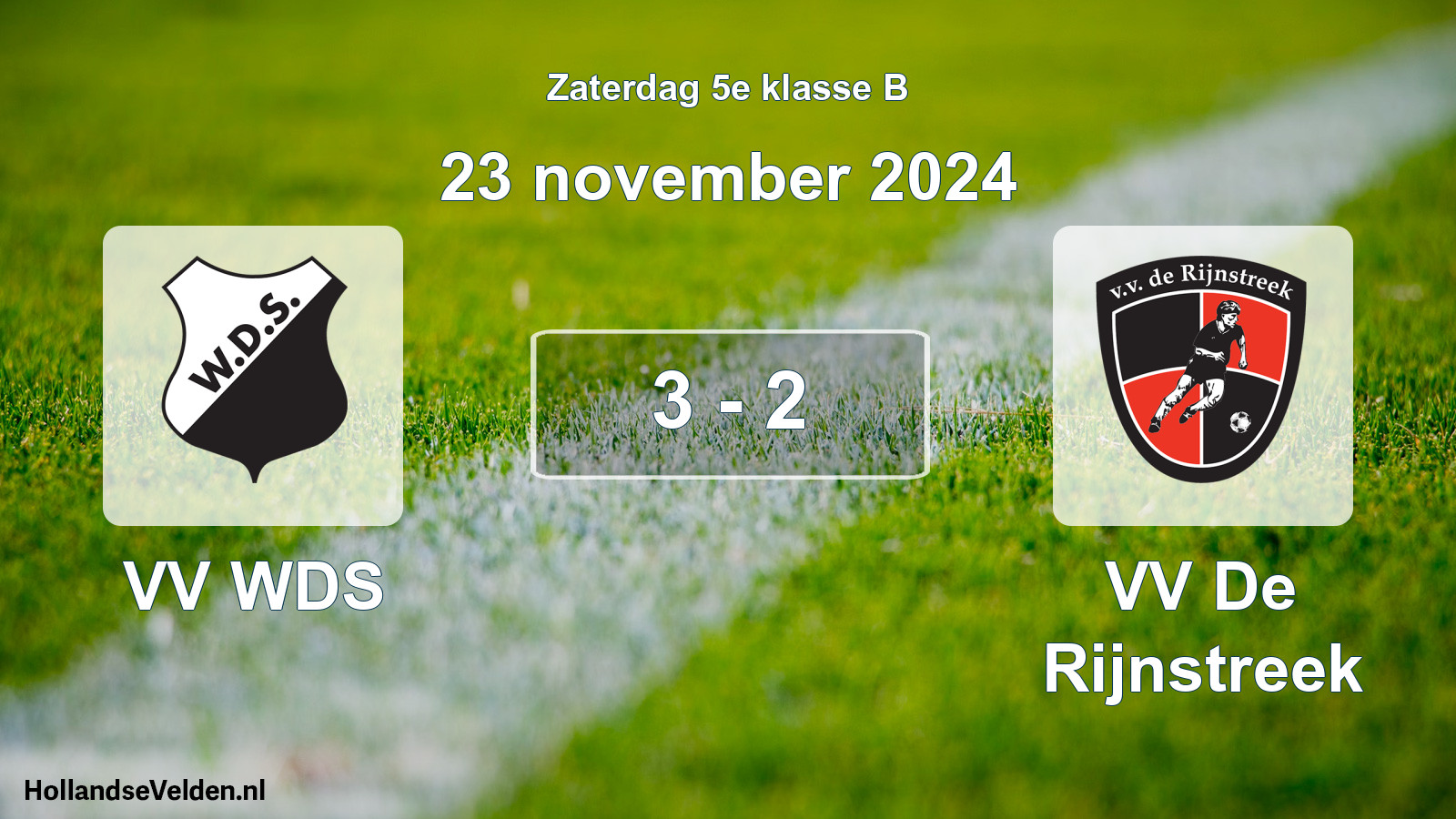 Total number of matches played: VV WDS - VV De Rijnstreek 3 - 2 (23 November 2024)