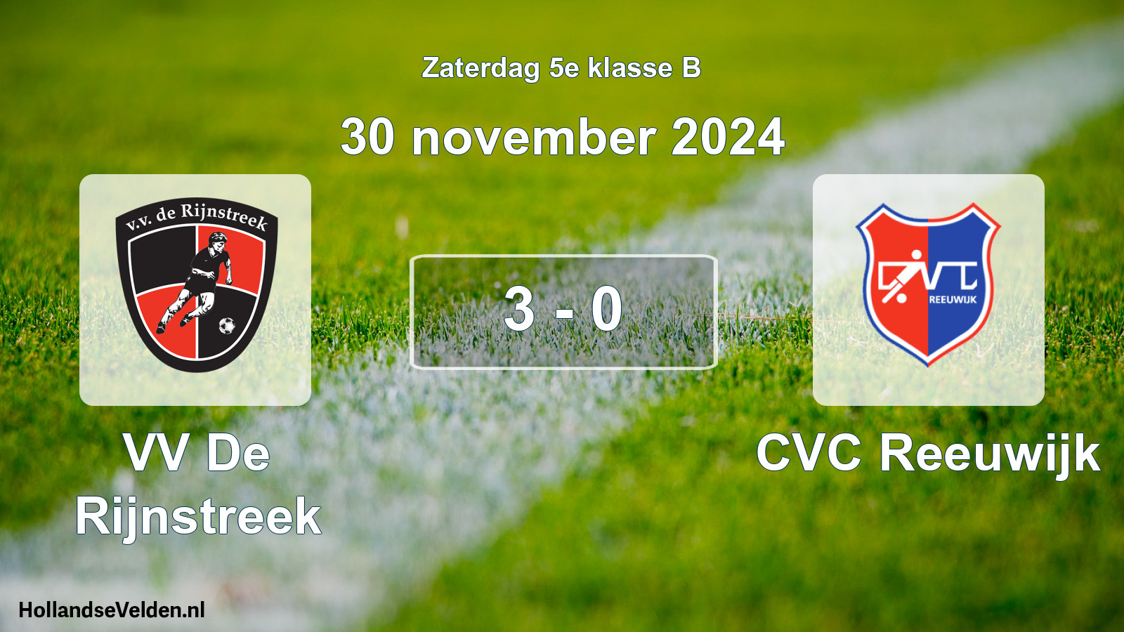 Total number of matches played: VV De Rijnstreek - CVC Reeuwijk 3 - 0 (30 November 2024)