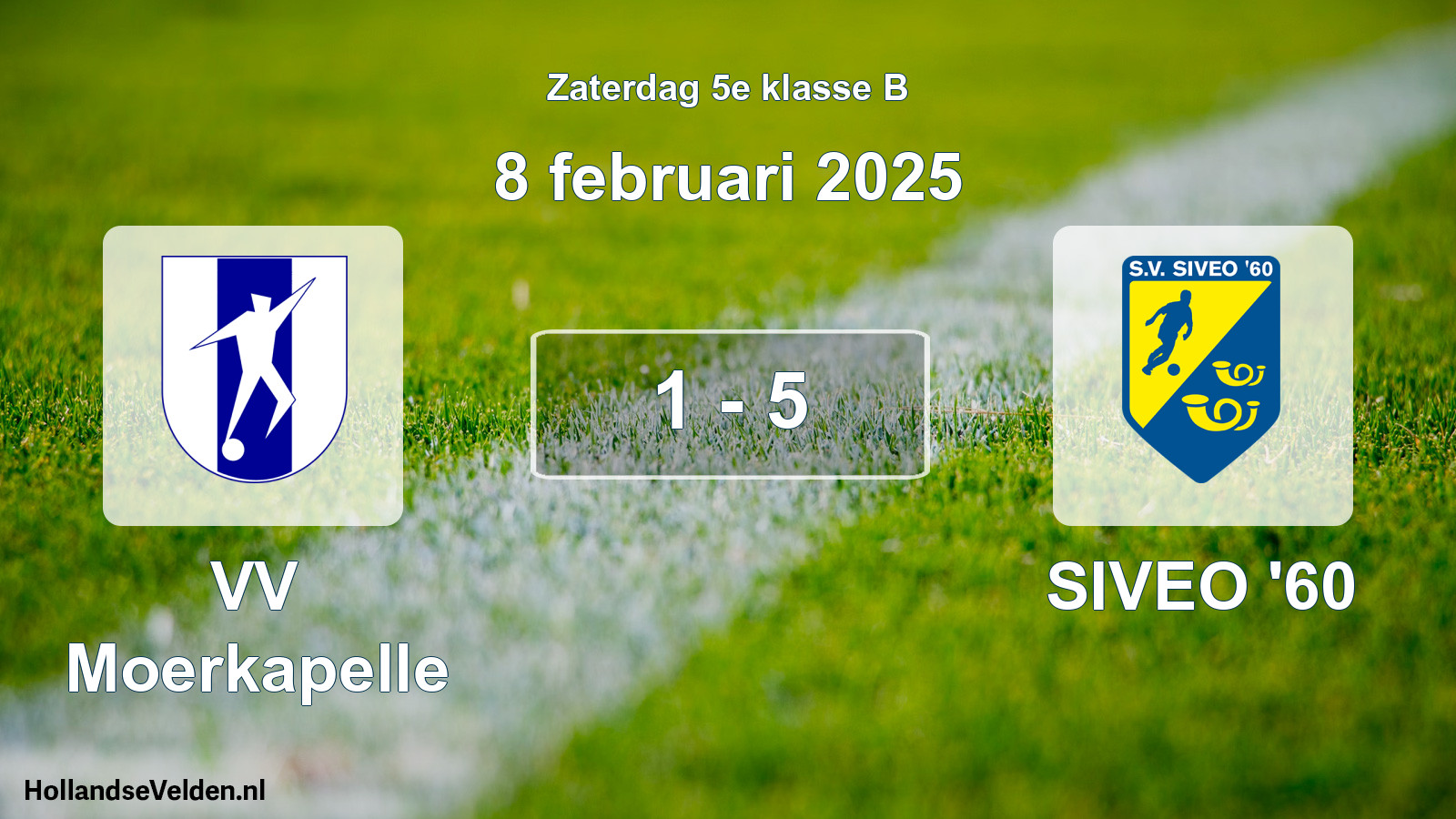 Total number of matches played: VV Moerkapelle - SIVEO '60 1 - 5 (8 February 2025)
