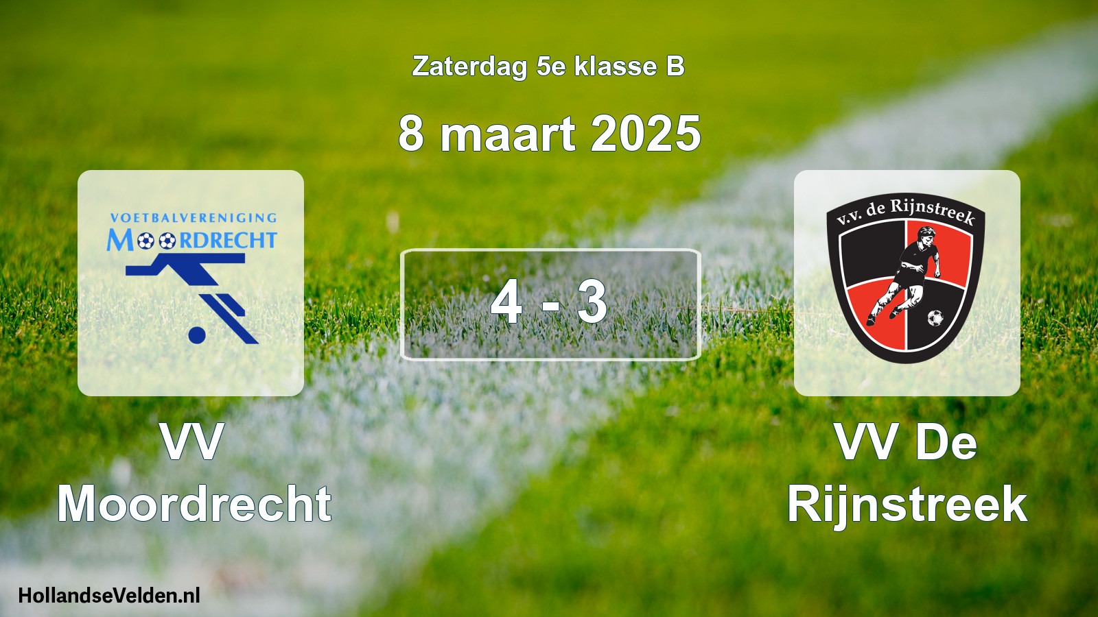 Total number of matches played: VV Moordrecht - VV De Rijnstreek 4 - 3 (8 March 2025)