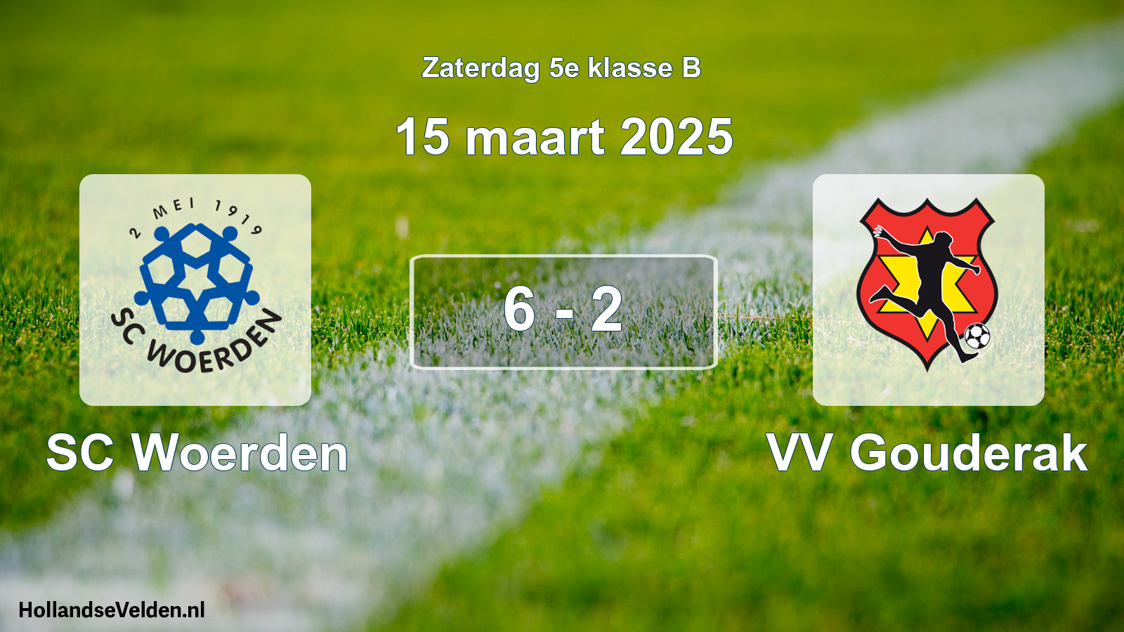 Total number of matches played: SC Woerden - VV Gouderak 6 - 2 (15 March 2025)