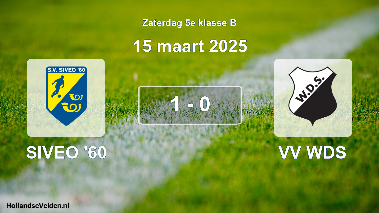 Total number of matches played: SIVEO '60 - VV WDS 1 - 0 (15 March 2025)