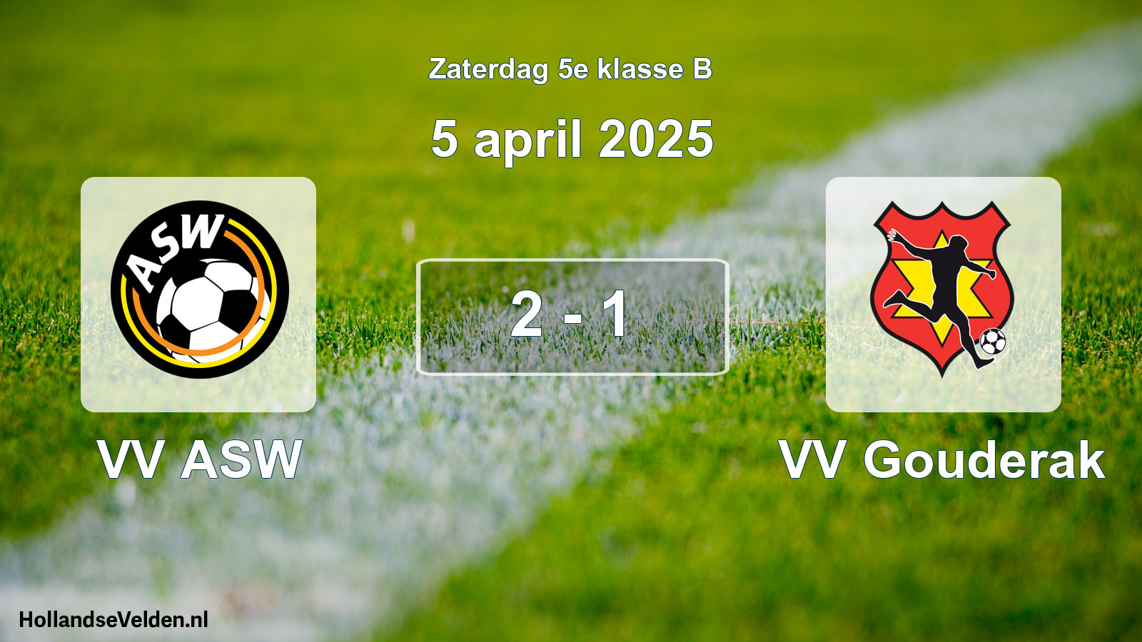 Total number of matches played: VV ASW - VV Gouderak 2 - 1 (5 April 2025)