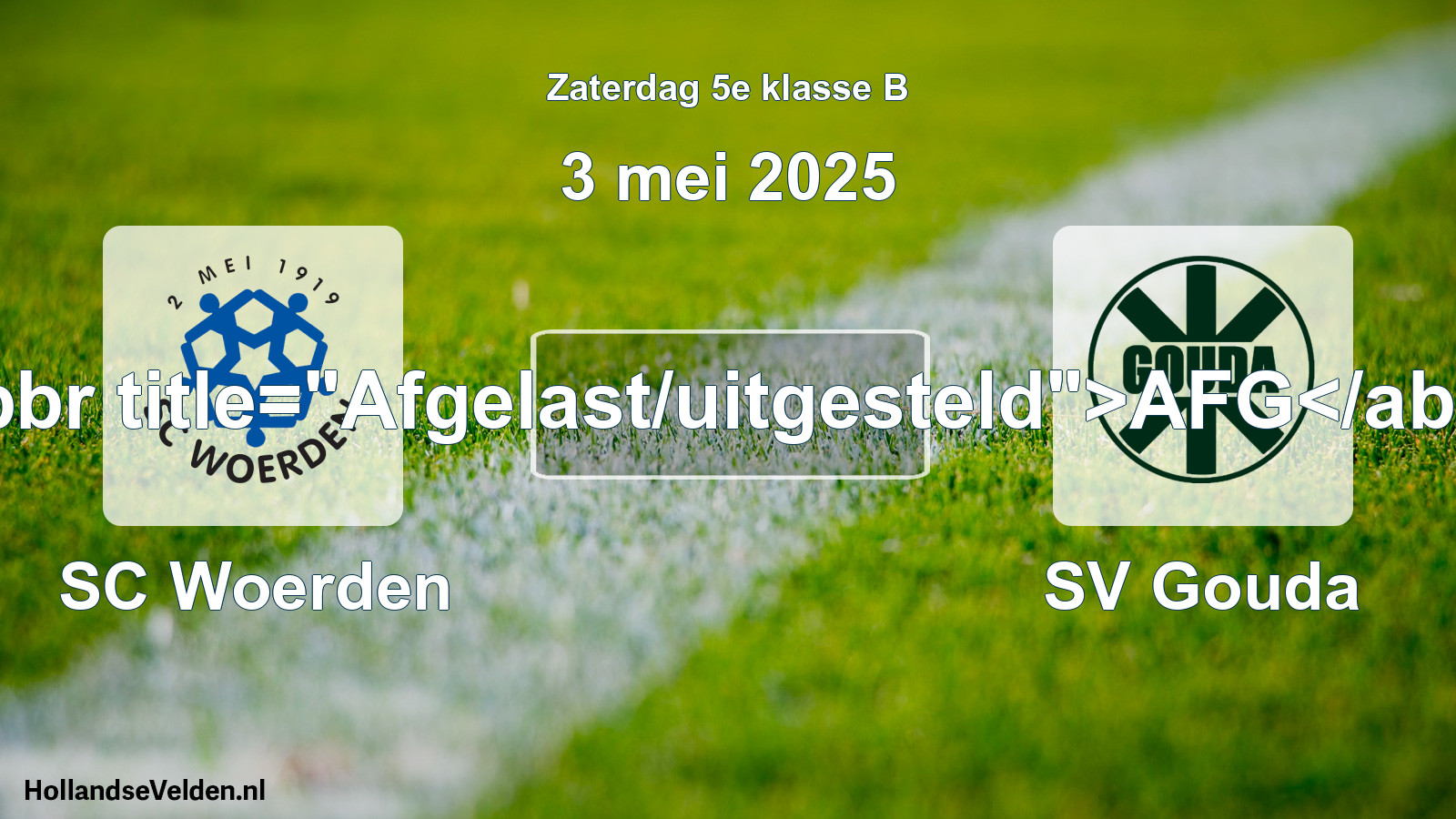 Scheduled Match: SC Woerden - SV Gouda (3 May 2025)