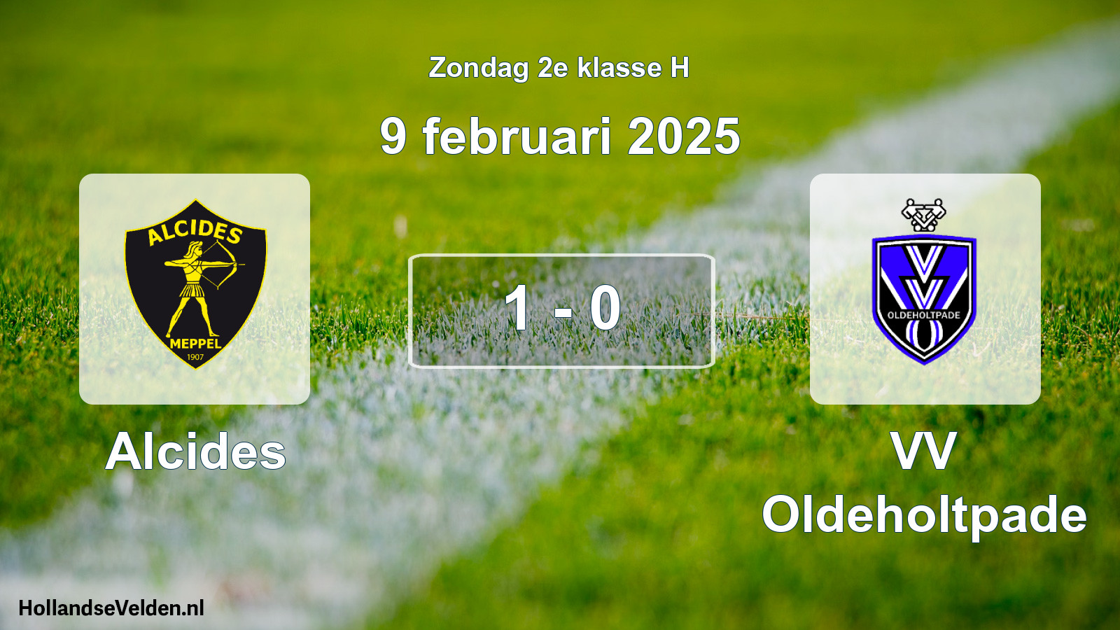 Total number of matches played: Alcides - VV Oldeholtpade 1 - 0 (9 February 2025)