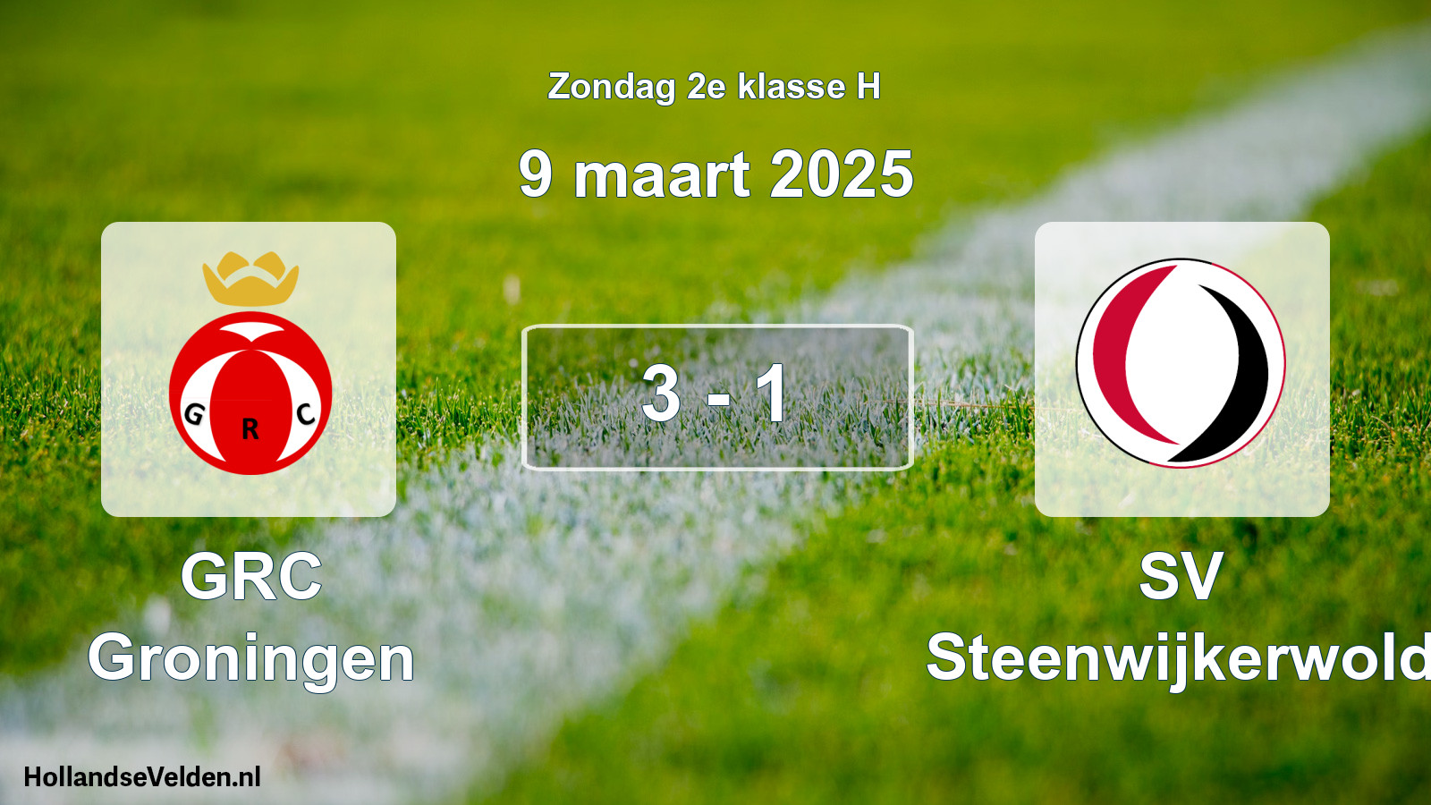 Total number of matches played: GRC Groningen - SV Steenwijkerwold 3 - 1 (9 March 2025)