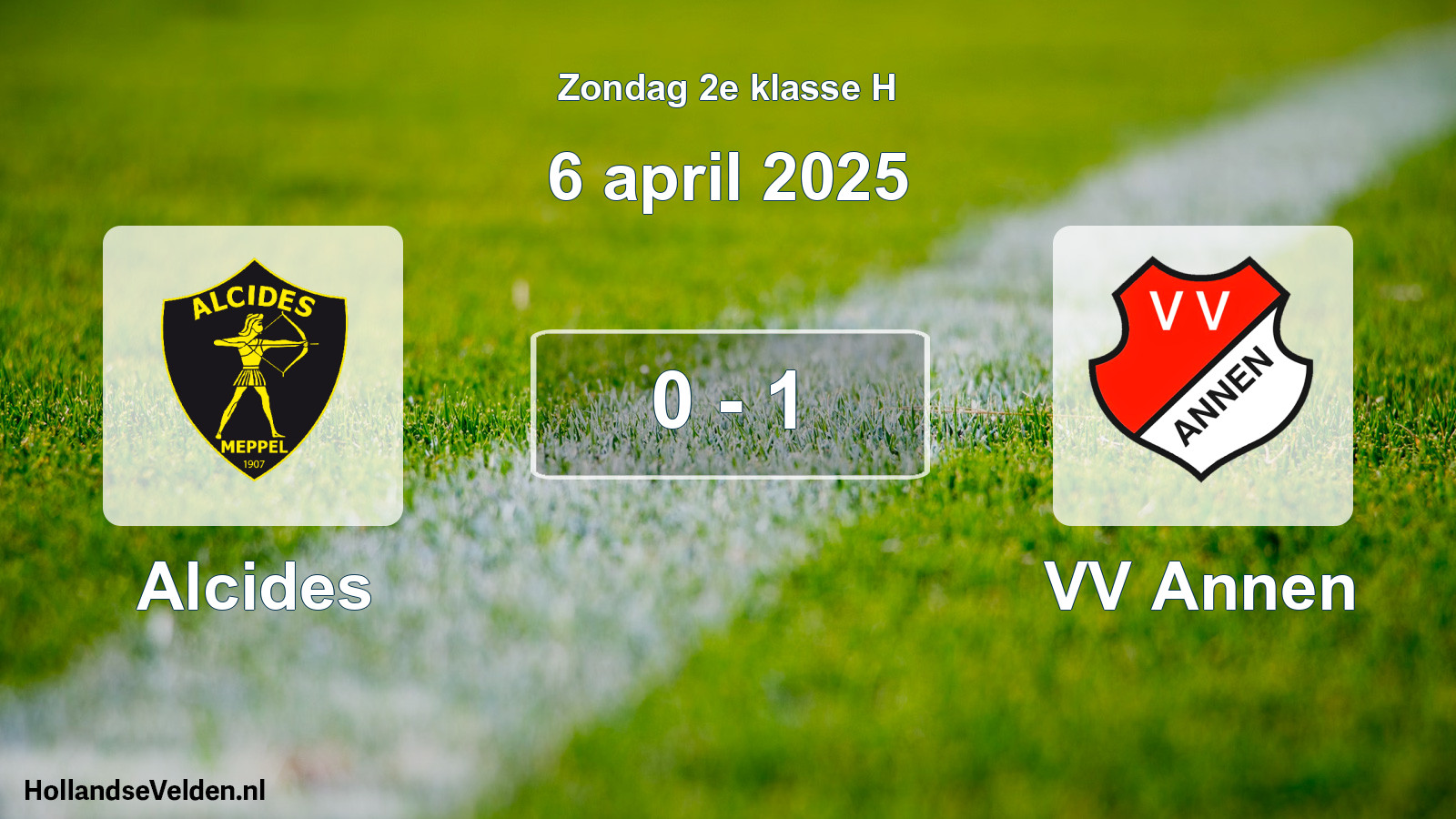 Total number of matches played: Alcides - VV Annen 0 - 1 (6 April 2025)