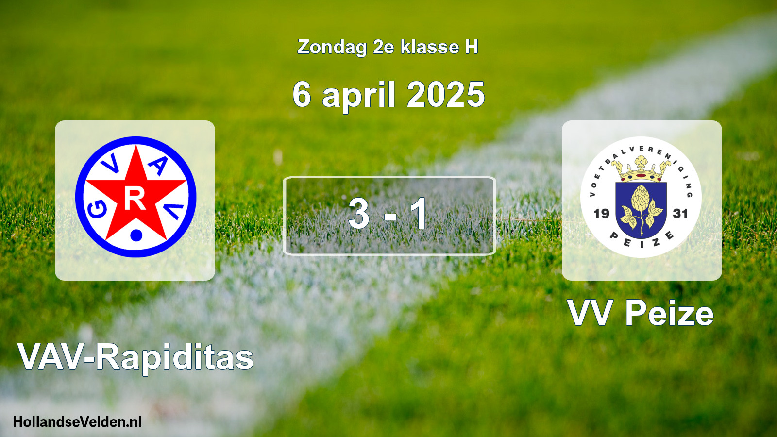 Total number of matches played: GVAV-Rapiditas - VV Peize 3 - 1 (6 April 2025)