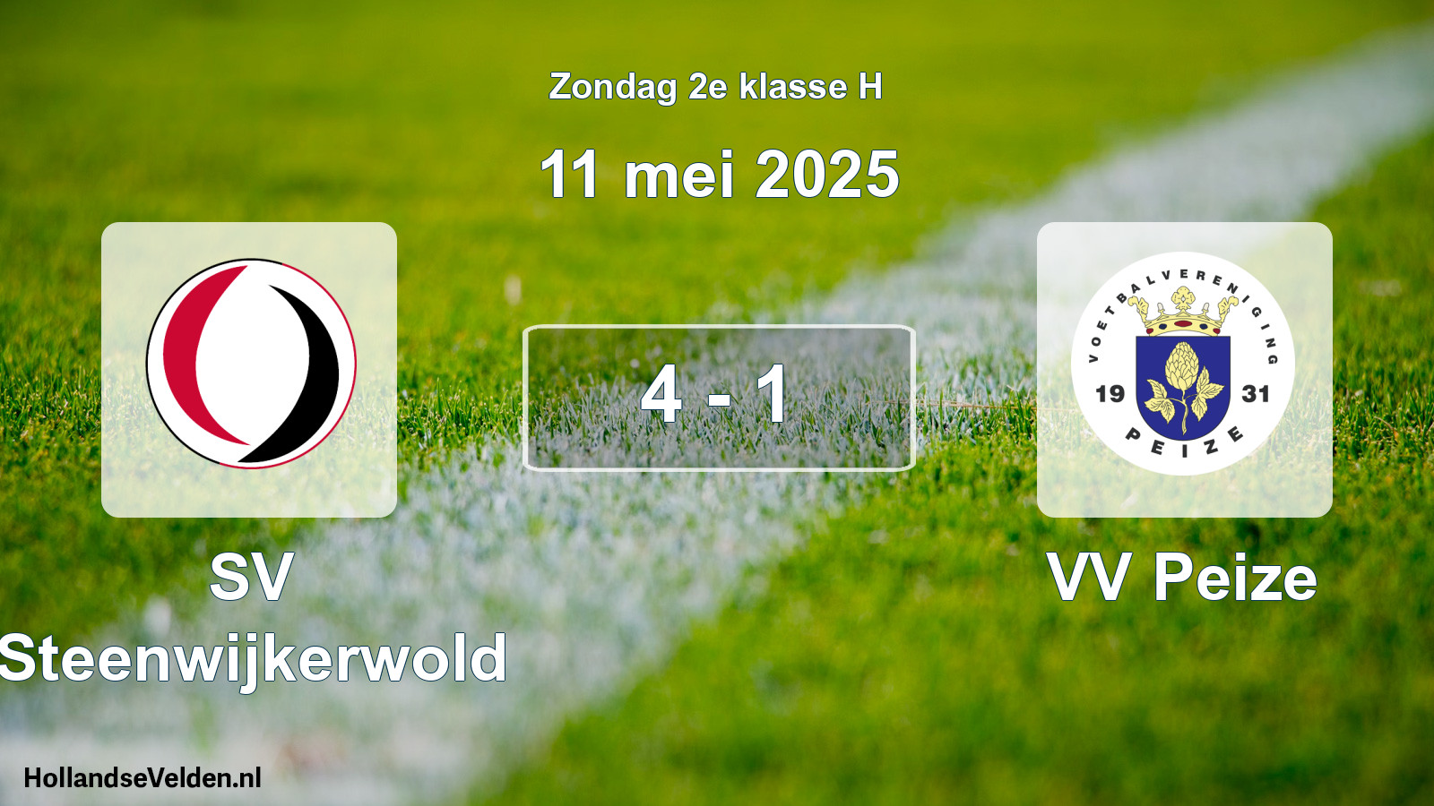 Total number of matches played: SV Steenwijkerwold - VV Peize 4 - 1 (11 May 2025)