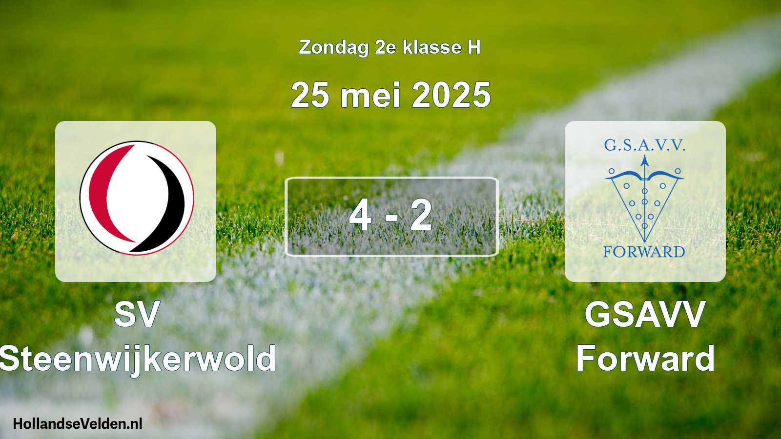 Total number of matches played: SV Steenwijkerwold - GSAVV Forward 4 - 2 (25 May 2025)