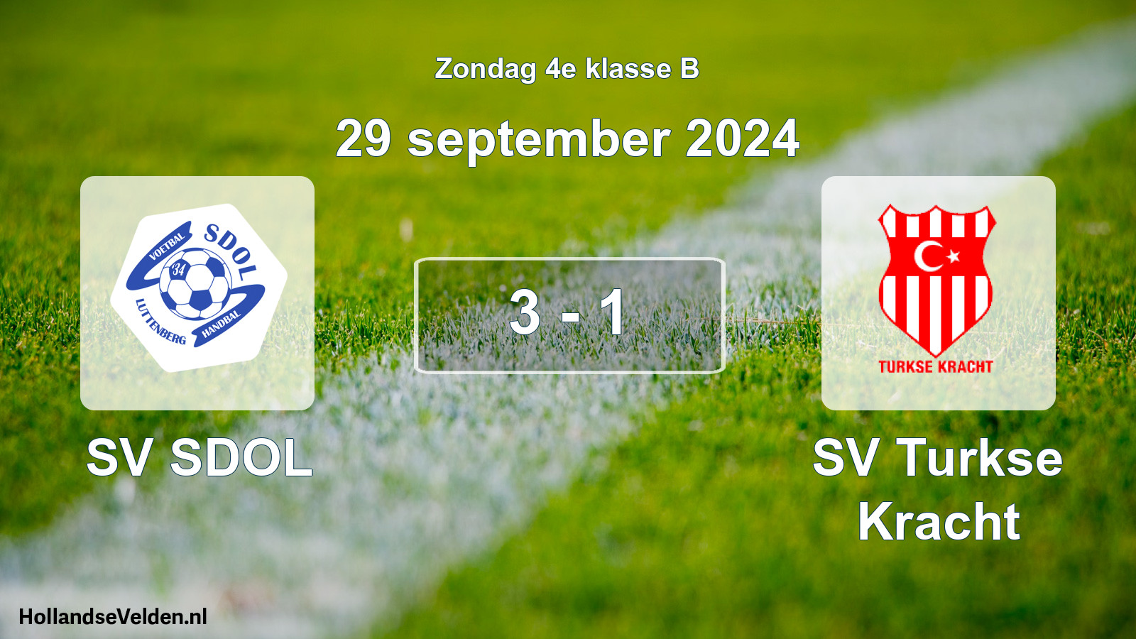 Total number of matches played: SV SDOL - SV Turkse Kracht 3 - 1 (29 September 2024)