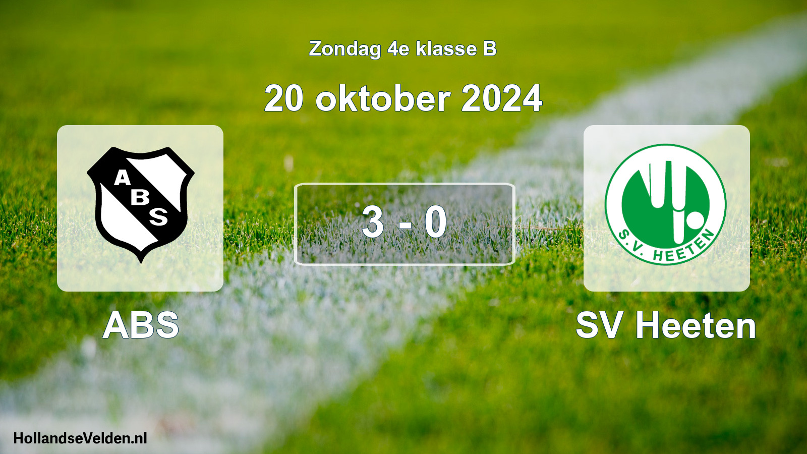 Total number of matches played: ABS - SV Heeten 3 - 0 (20 October 2024)