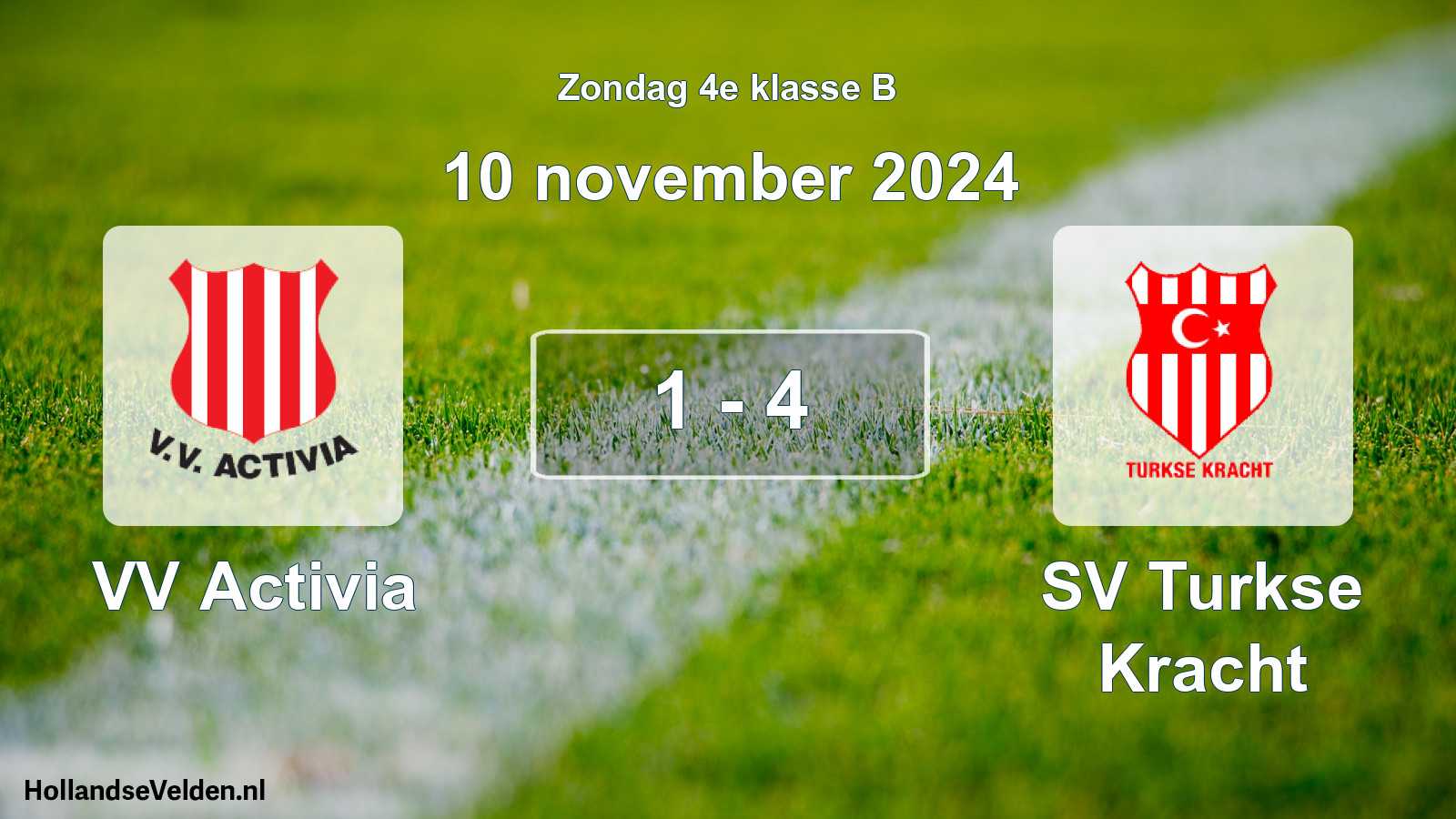 Total number of matches played: VV Activia - SV Turkse Kracht 1 - 4 (10 November 2024)