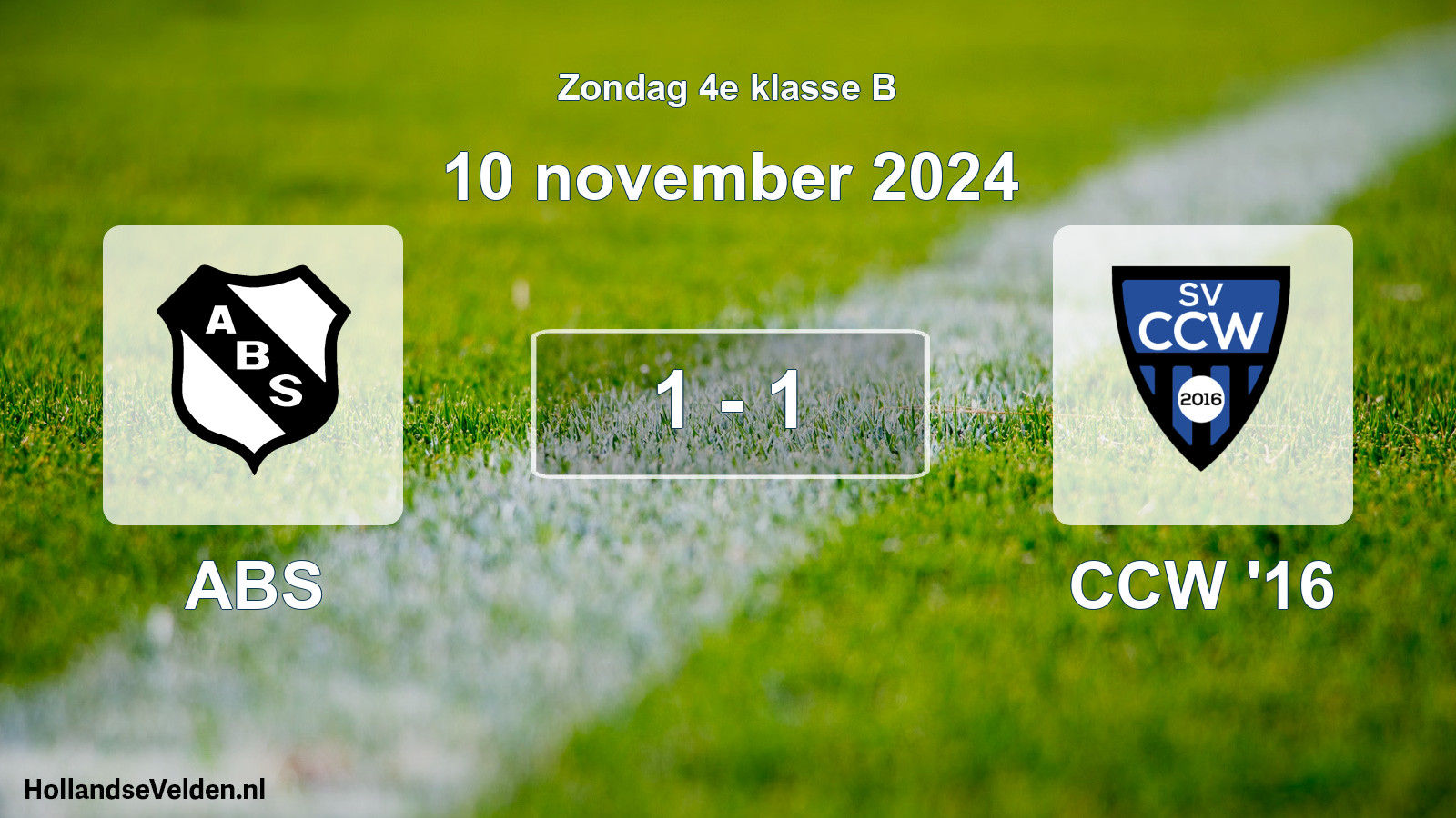 Total number of matches played: ABS - CCW '16 1 - 1 (10 November 2024)