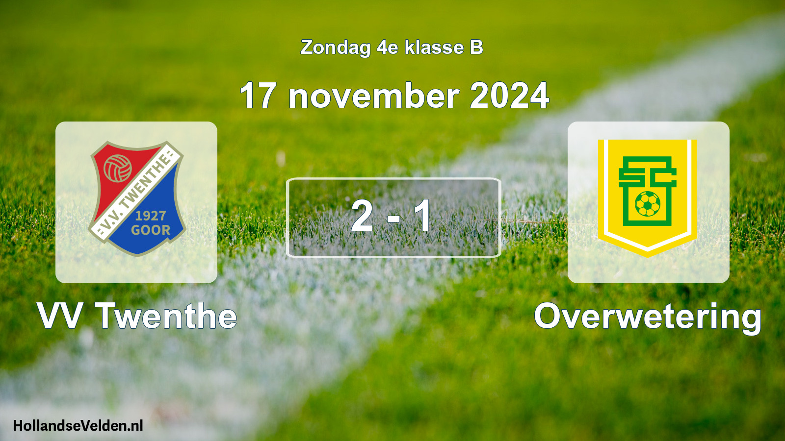 Total number of matches played: VV Twenthe - Overwetering 2 - 1 (17 November 2024)