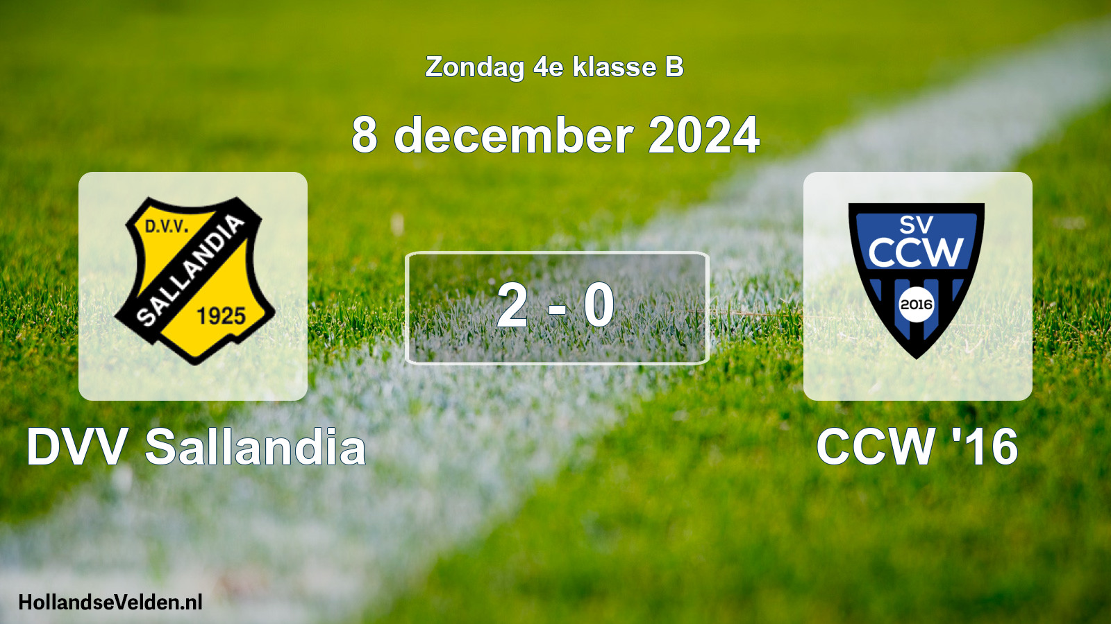 Total number of matches played: DVV Sallandia - CCW '16 2 - 0 (8 December 2024)